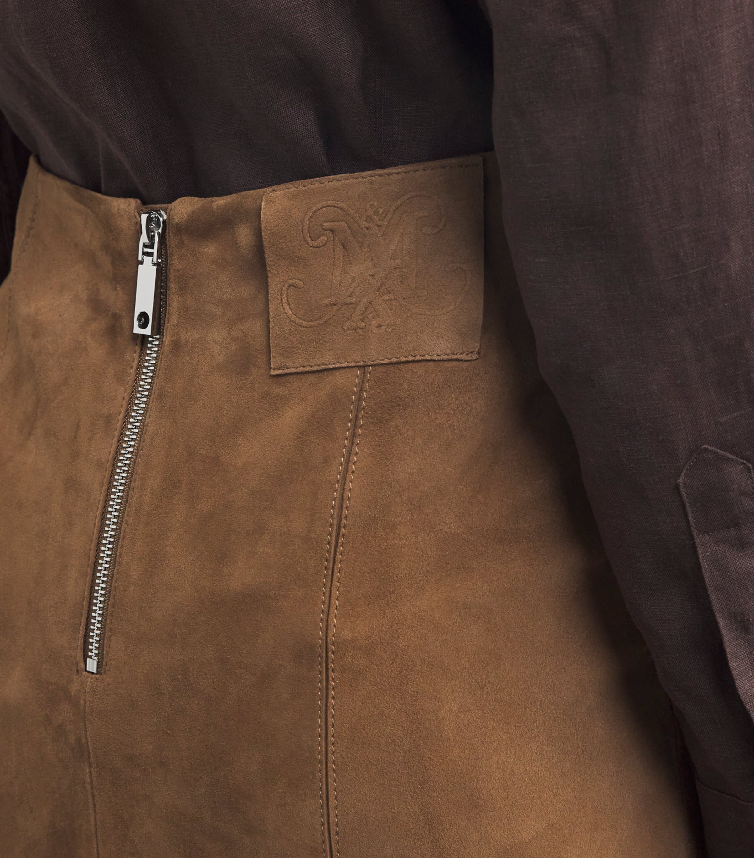 Suede Midi Skirt OCHRE Image 6