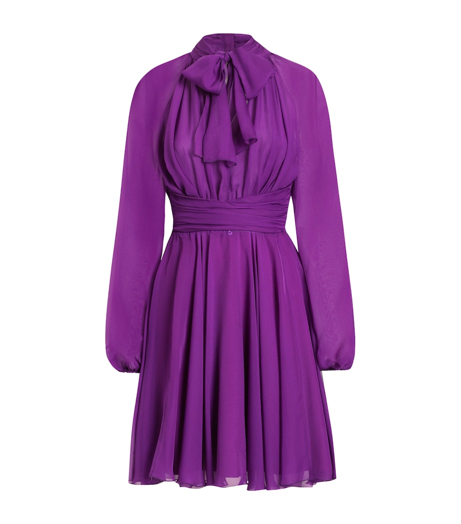 Chiffon Draped Mini Dress F0571-PURPLE Image 1