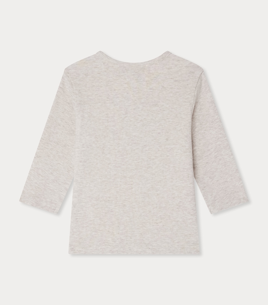 Cotton Horse Print Long-Sleeve T-Shirt (6-18 Months) UPB BEIGE Image 2