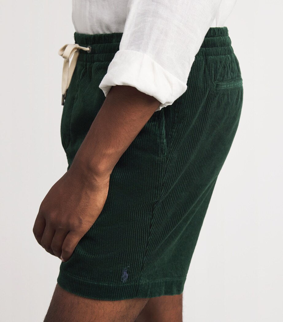 Cotton Corduroy Logo Shorts GREEN Image 6