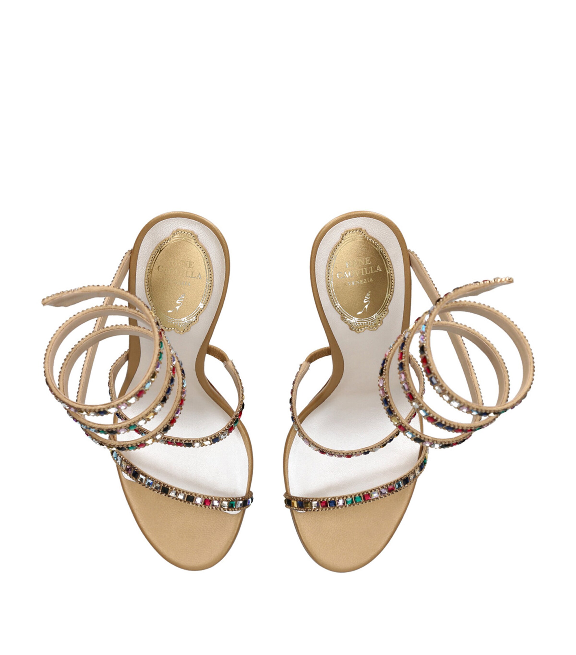 Gem-Embellished Cleo Sandals 105 GOLD Image 4