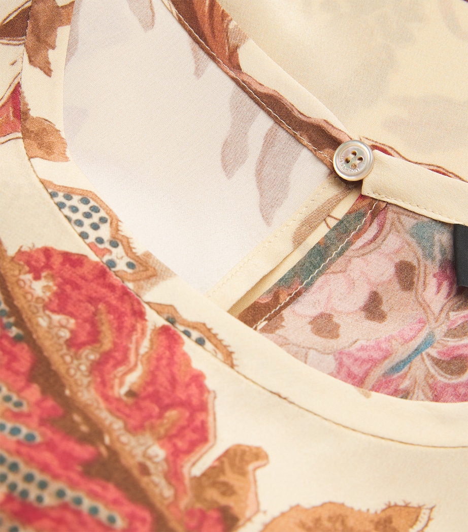 Silk Floral Maxi Dress BEIGE Image 4