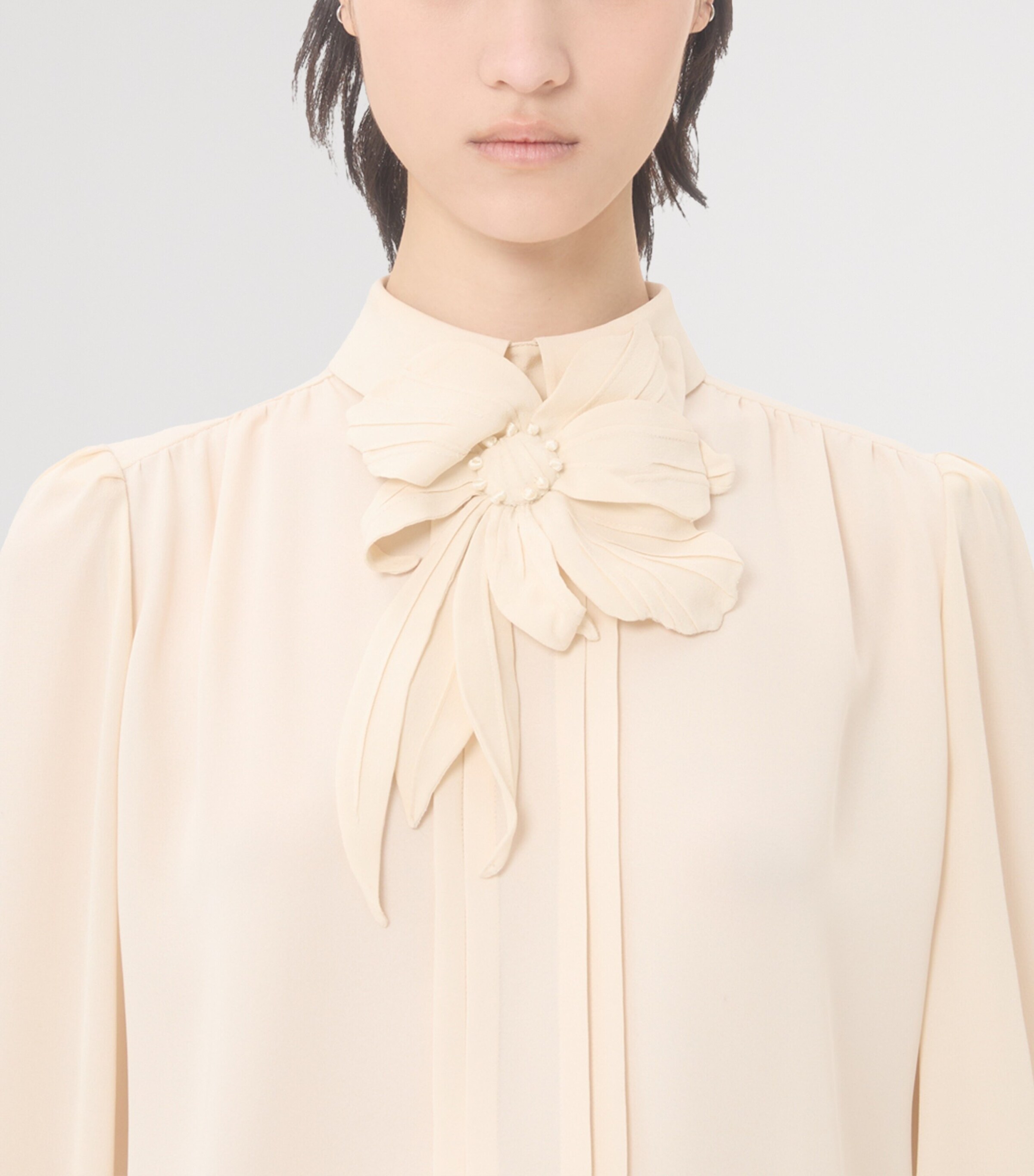 Valentino Womens Silk Floral-Embroidered Blouse Image 7