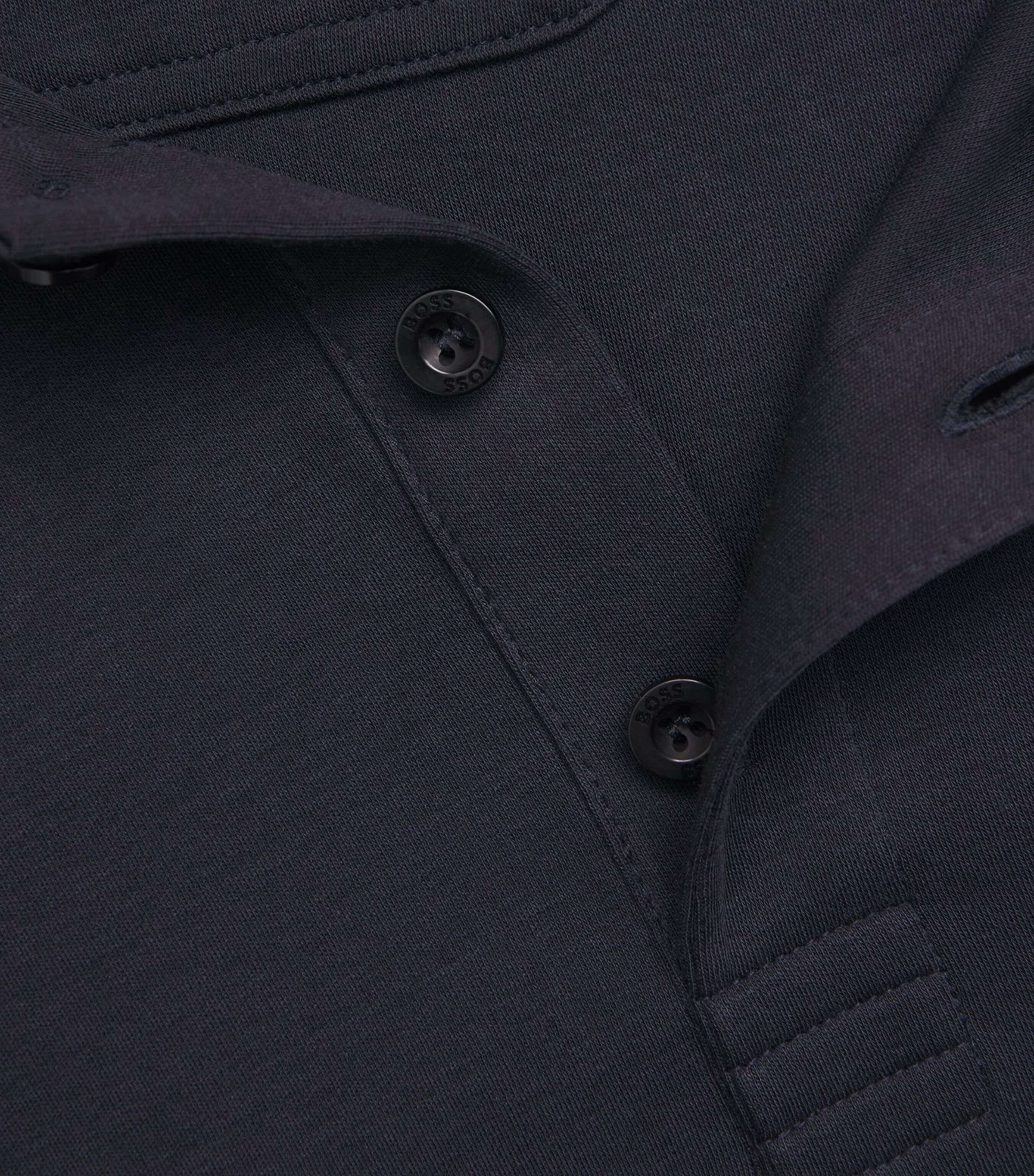 BOSS Mens Cotton Shoulder Logo Polo Shirt Dark Blue Image 6