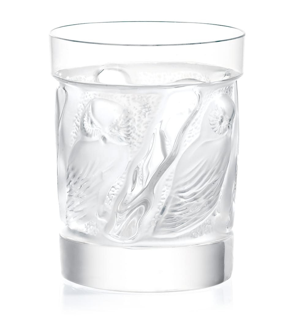 Lalique Owl Old Fashion Tumbler Incolore