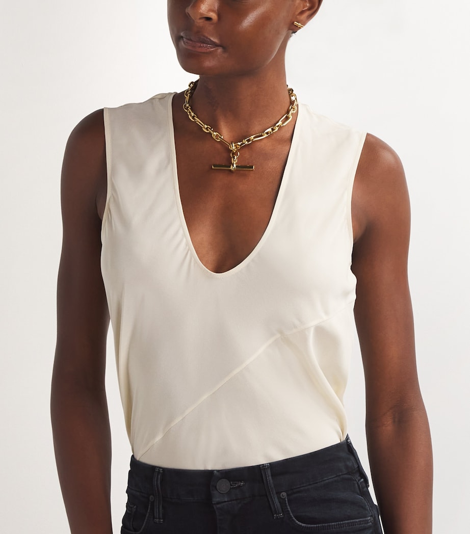 TILLY SVEAAS Gold-Plated T-Bar Watch Chain Necklace Gold Image 4