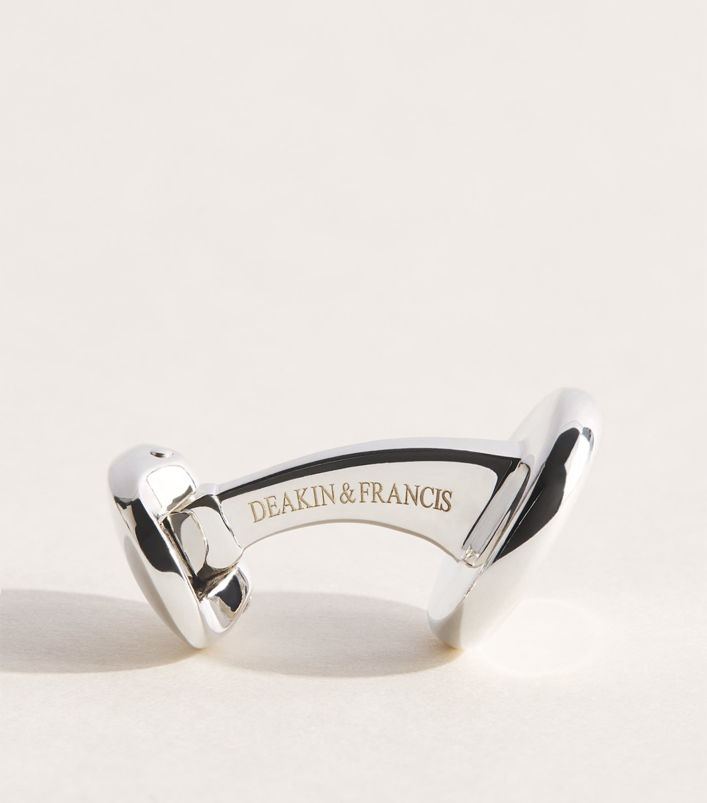 Deakin & Francis Sterling Silver Mother-Of-Pearl Round Cufflinks Silver Image 4