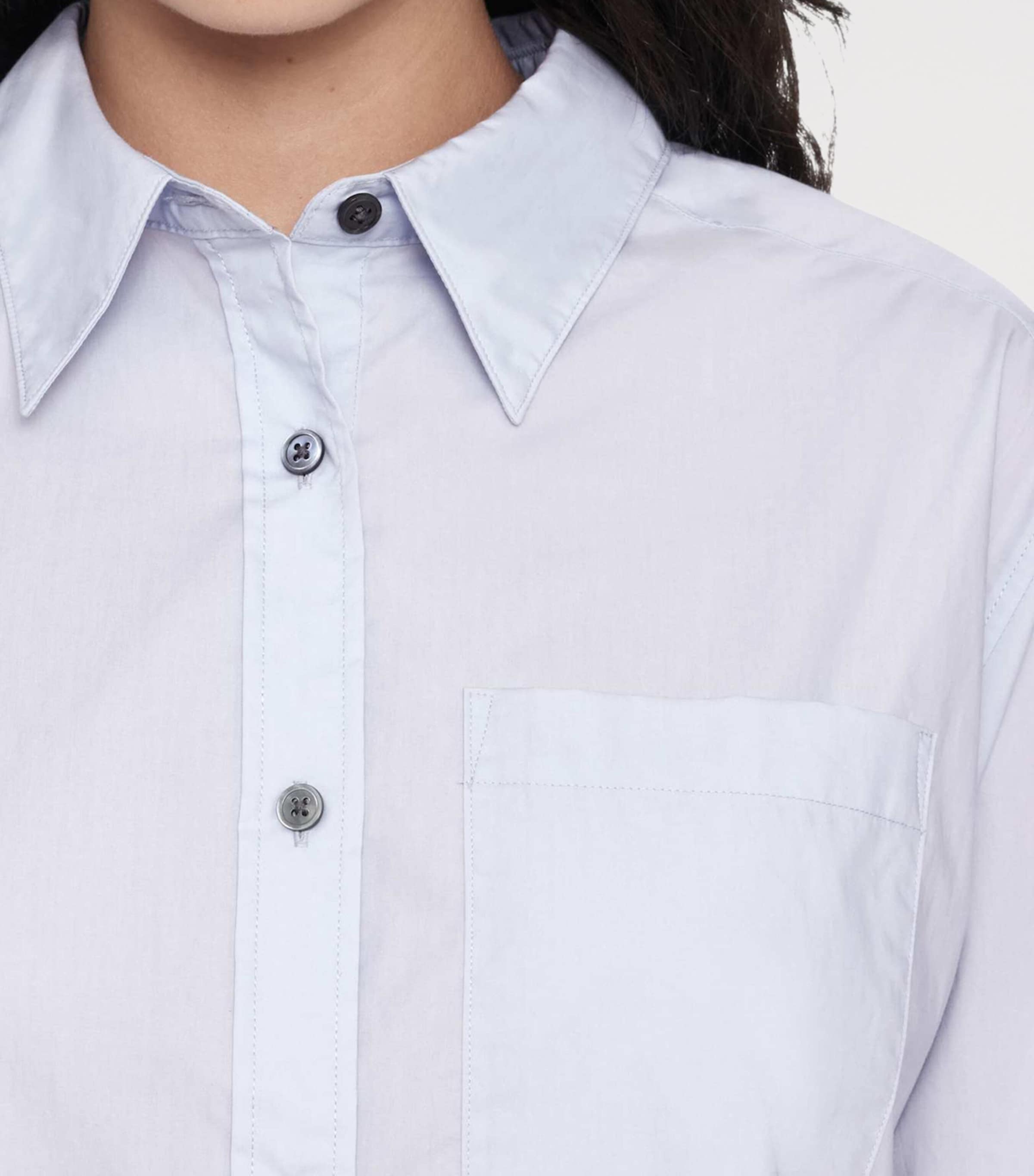 AllSaints Womens Organic Cotton Kaia Oversized Shirt Ice Blue Image 4