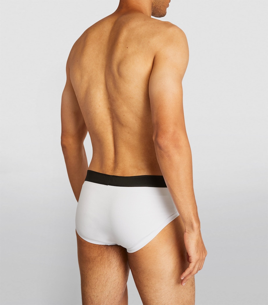 Cotton-Stretch Logo Briefs (Pack of 2) 100 WHITE Image 8