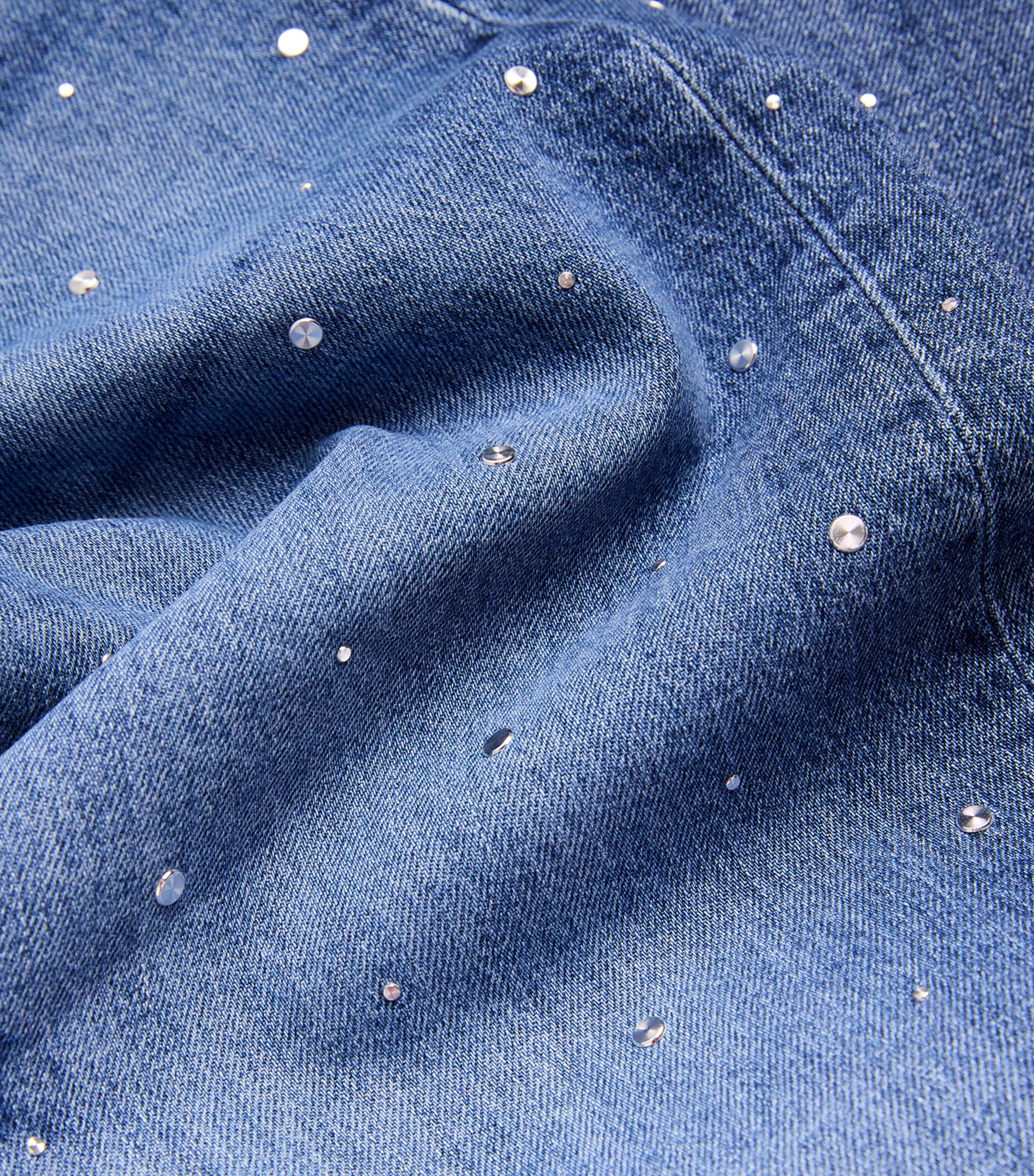 Studded Wide-Leg Jeans BLUE Image 5