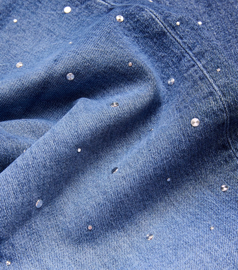 Studded Wide-Leg Jeans BLUE Image 5