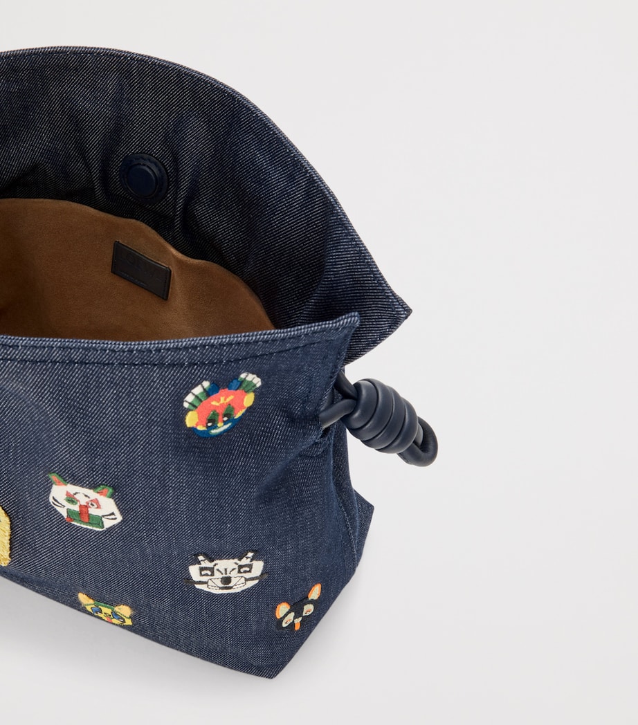 x Louis Wain Medium Denim Flamenco Purse BLUE Image 6