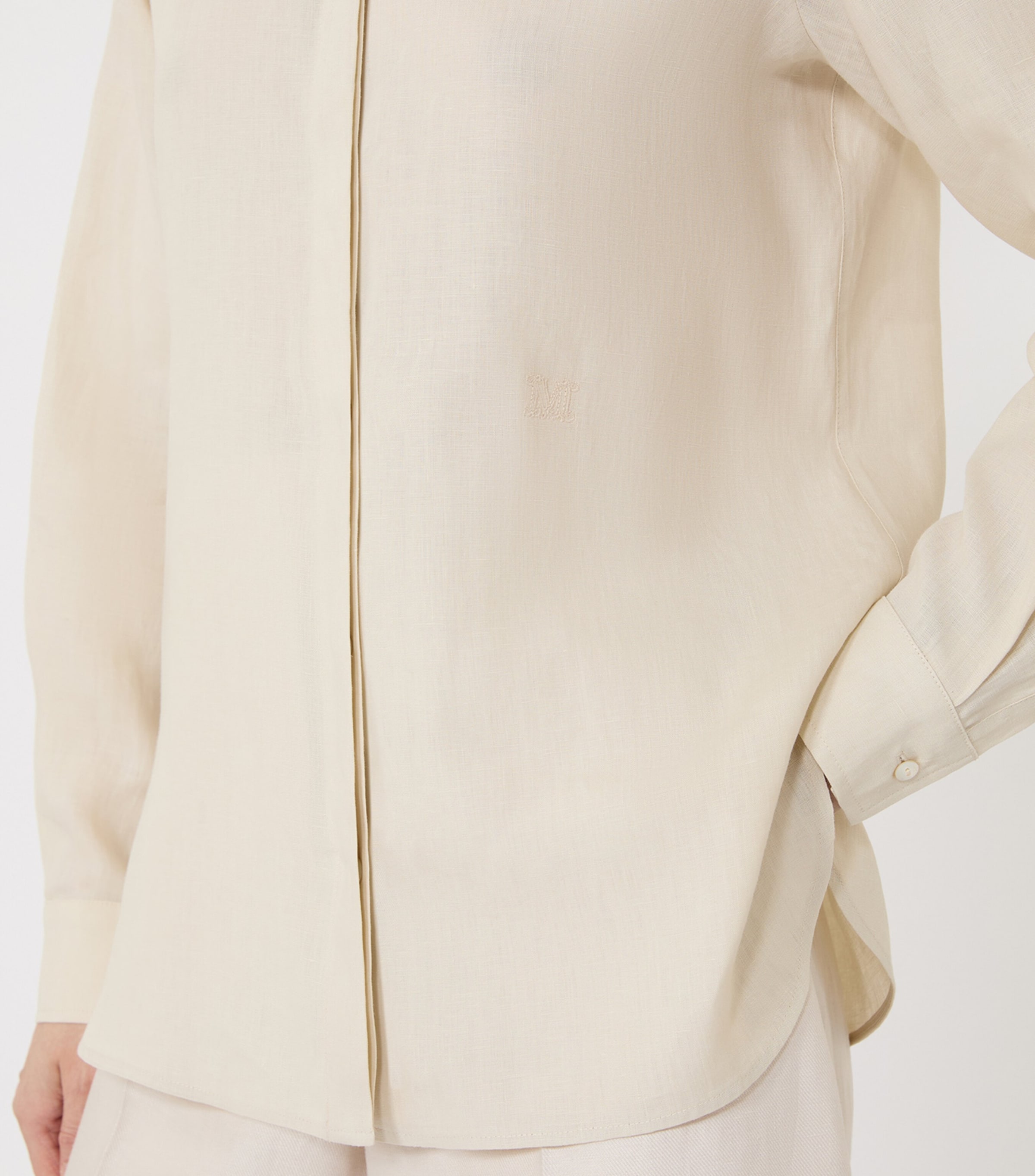 Max Mara Womens Linen Shirt Beige Image 5
