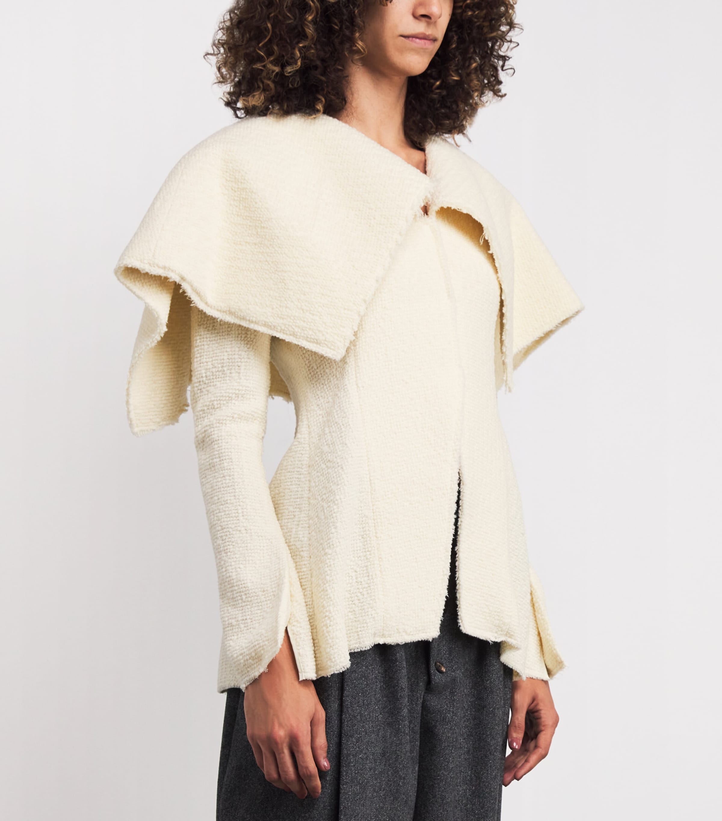 Wool Shawl-Collar Jacket ECRU Image 3