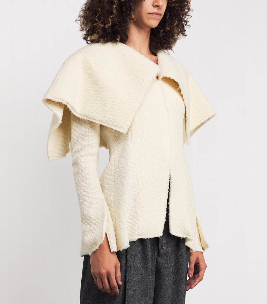 Wool Shawl-Collar Jacket ECRU Image 3