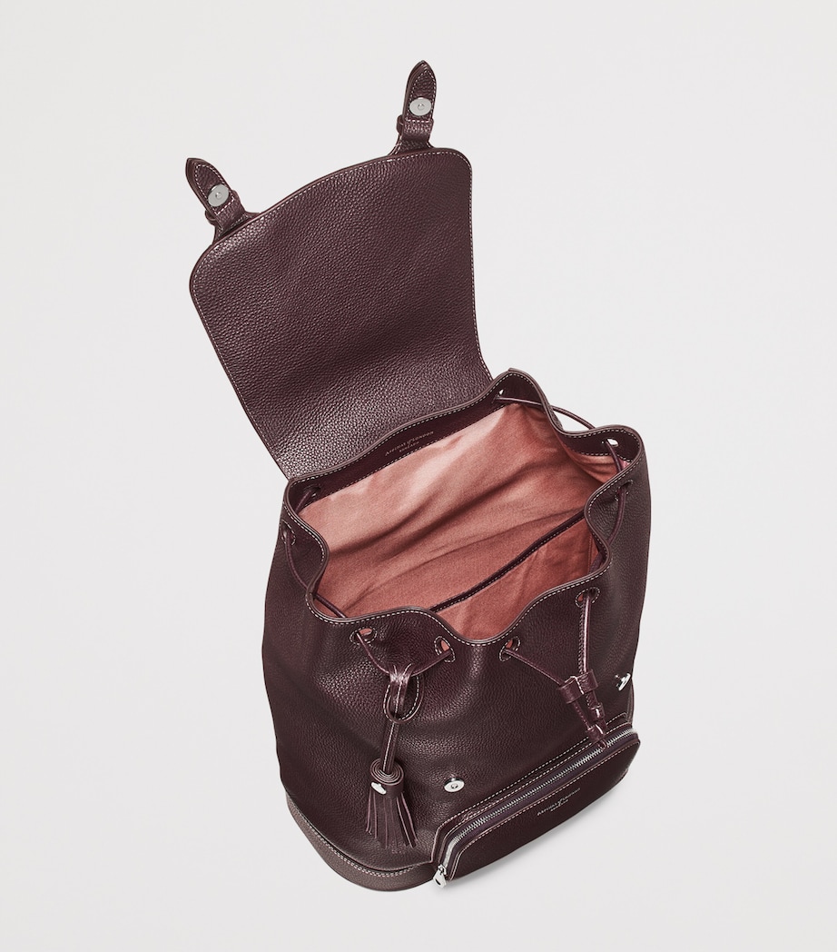 Medium Leather Hudson Backpack WINE Image 4