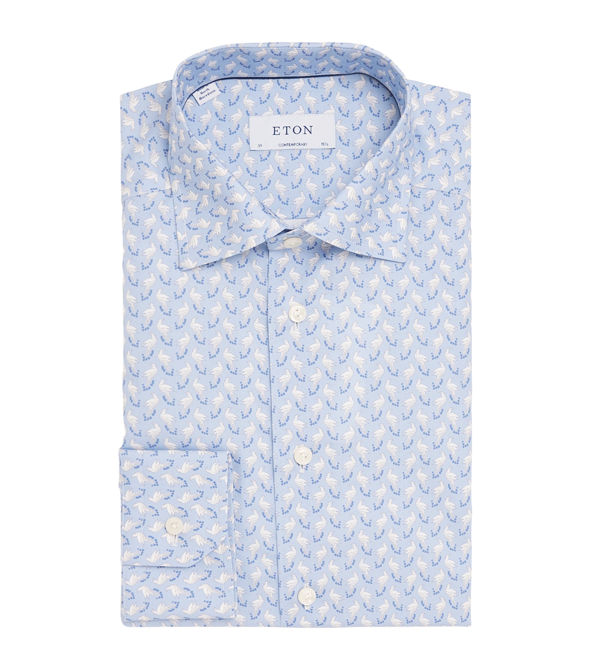 Eton Signature Twill Contemporary Fit Shirt In Blue