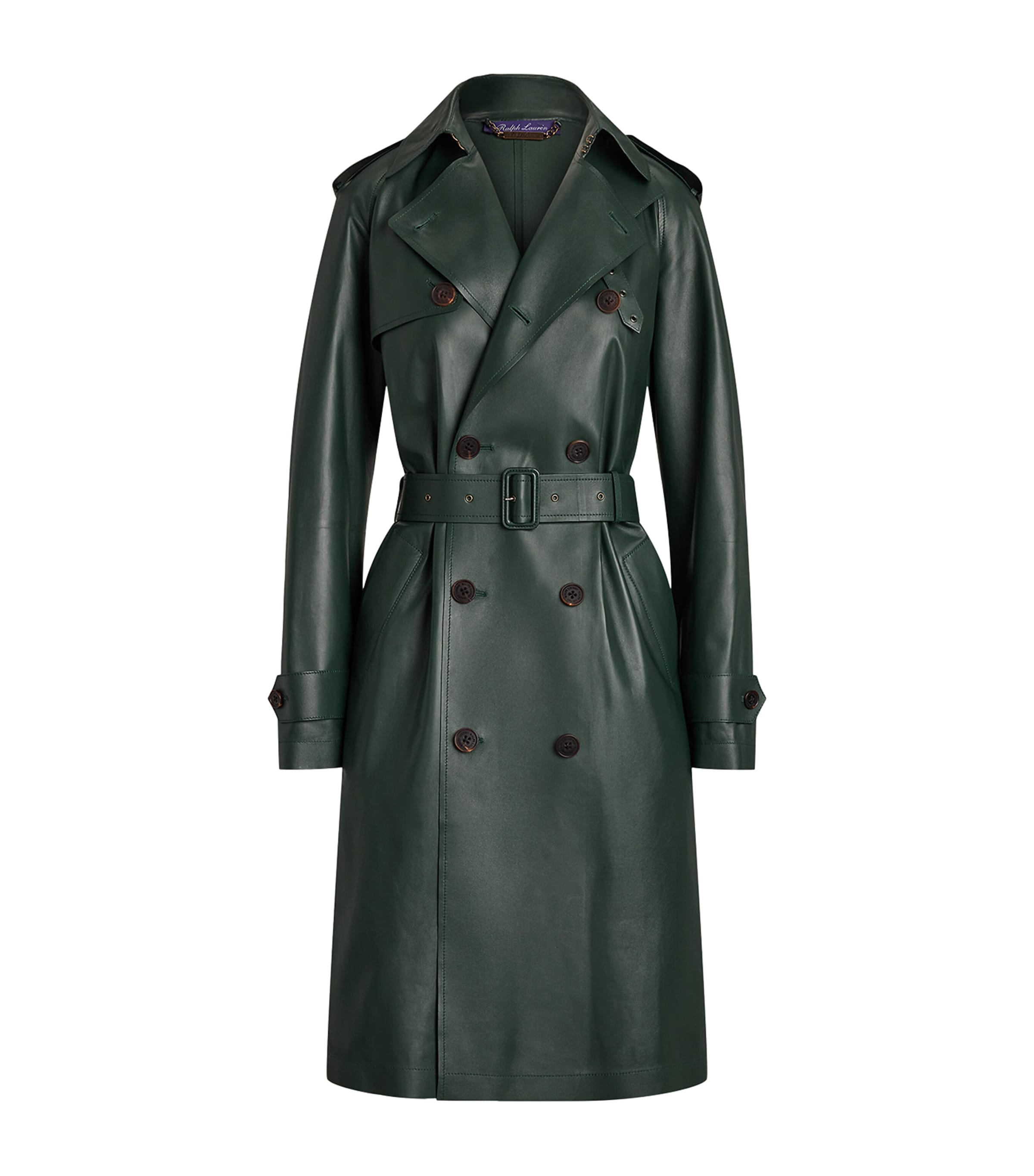 Ralph Lauren Collection Green Leather Trench Coat | Harrods US