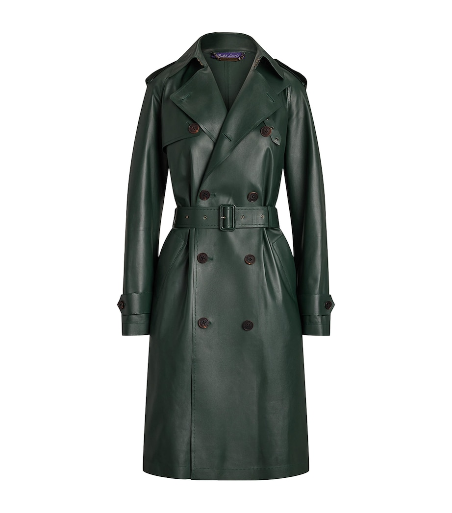 Leather Trench Coat DARK RACING GREEN Image 1