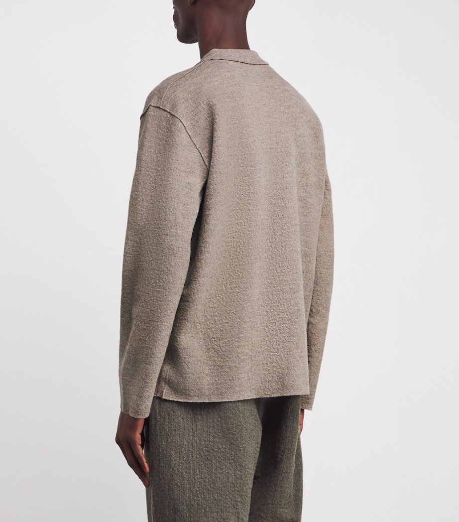 Merino Wool Jonas Overshirt KHAKI BEIGE Image 4