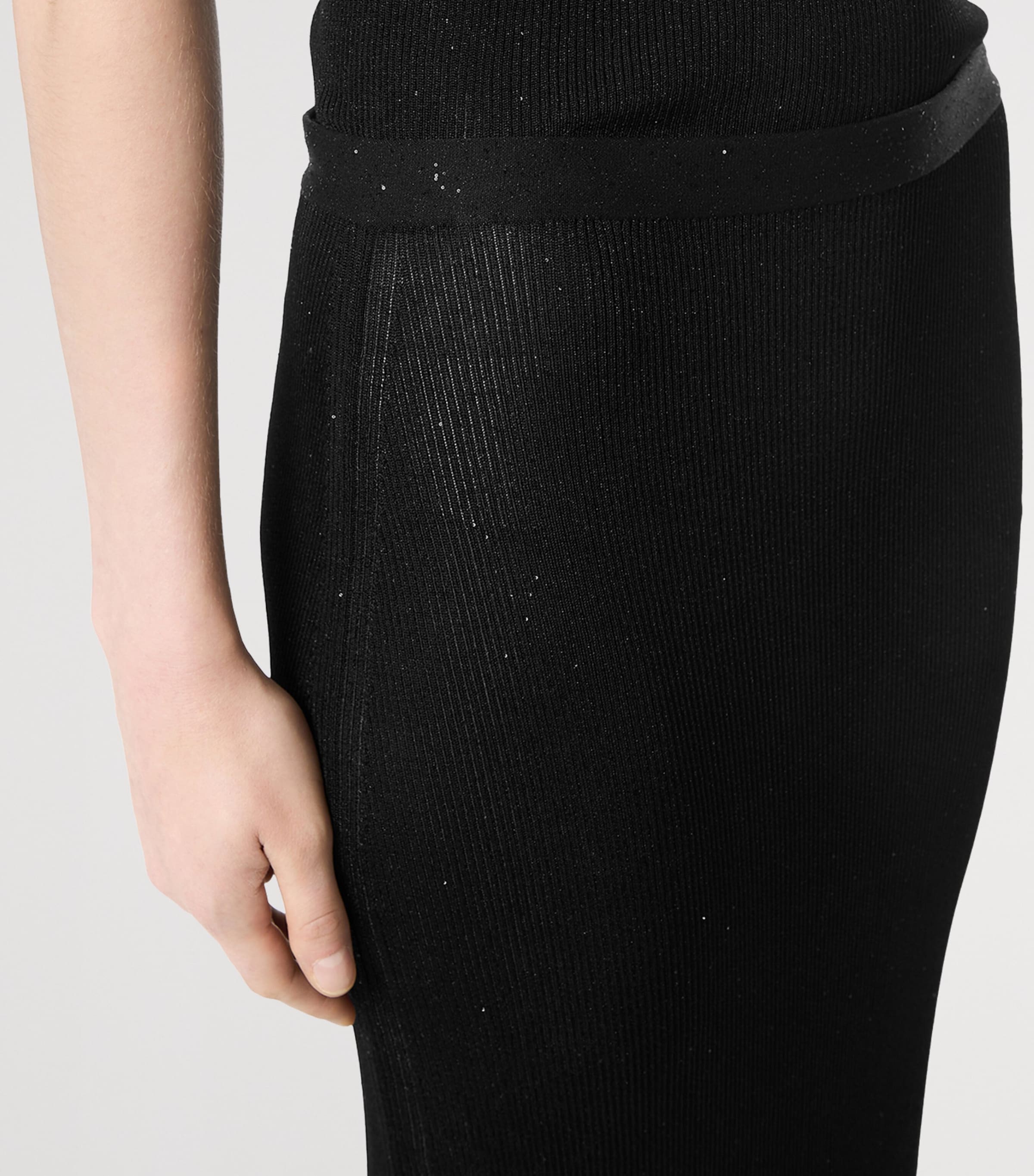 TOM FORD Womens Micro-Sequin Knitted Maxi Skirt Naa Image 5