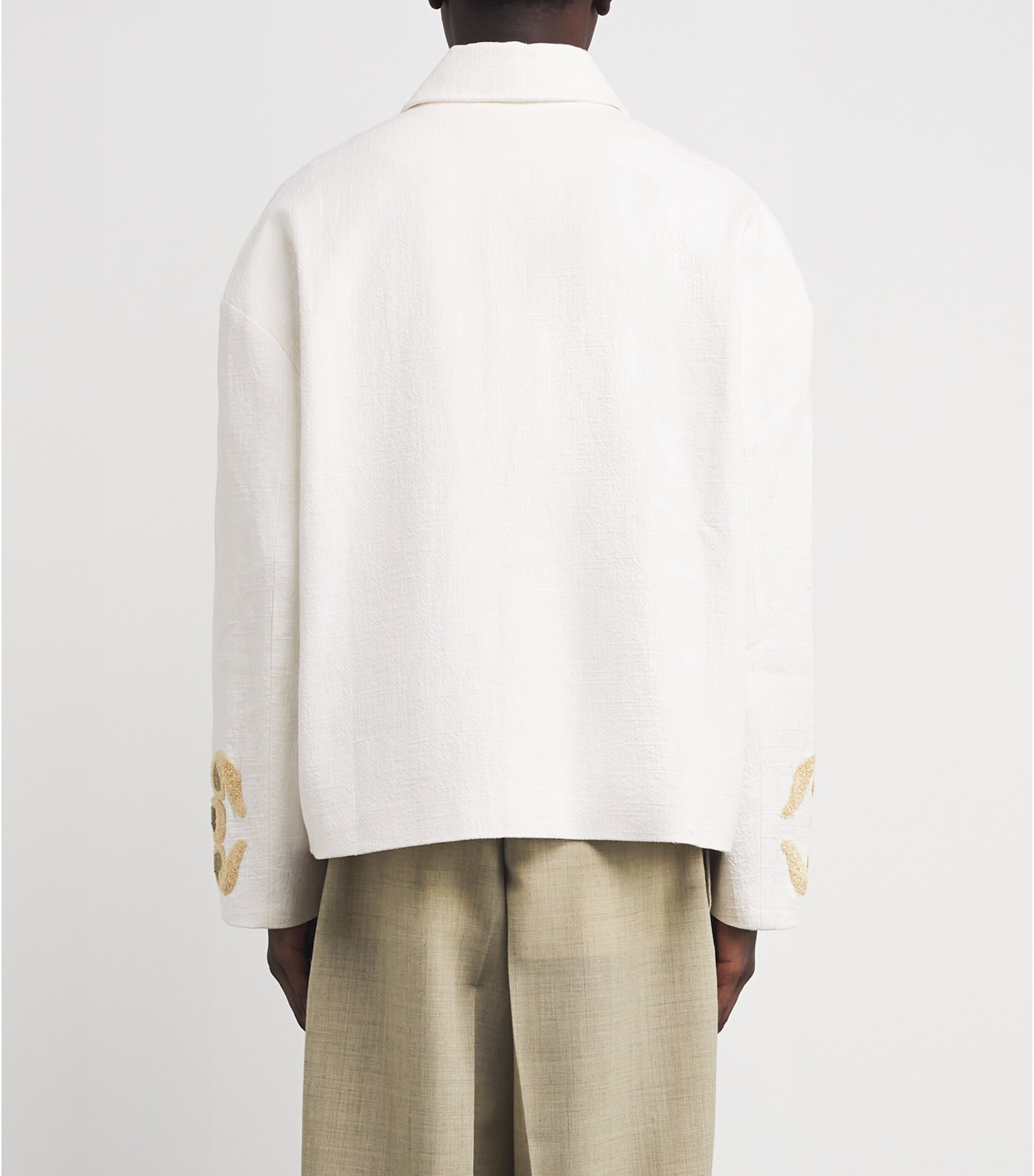 Linen-Cotton Embroidered Jacket OFF WHITE Image 4