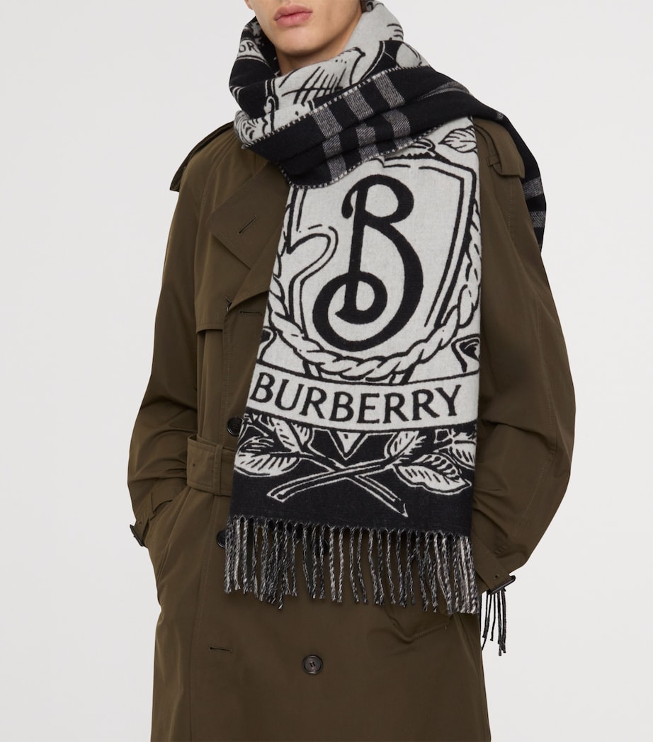 Cashmere Reversible Stormy Knight Scarf BLACK/CALICO Image 6