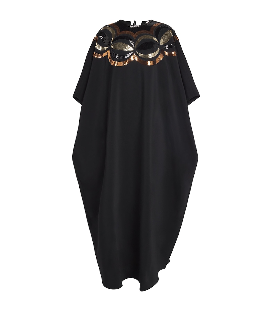 Crepe Sequin-Embellished Maxi Kaftan Dress 999/NERO Image 1