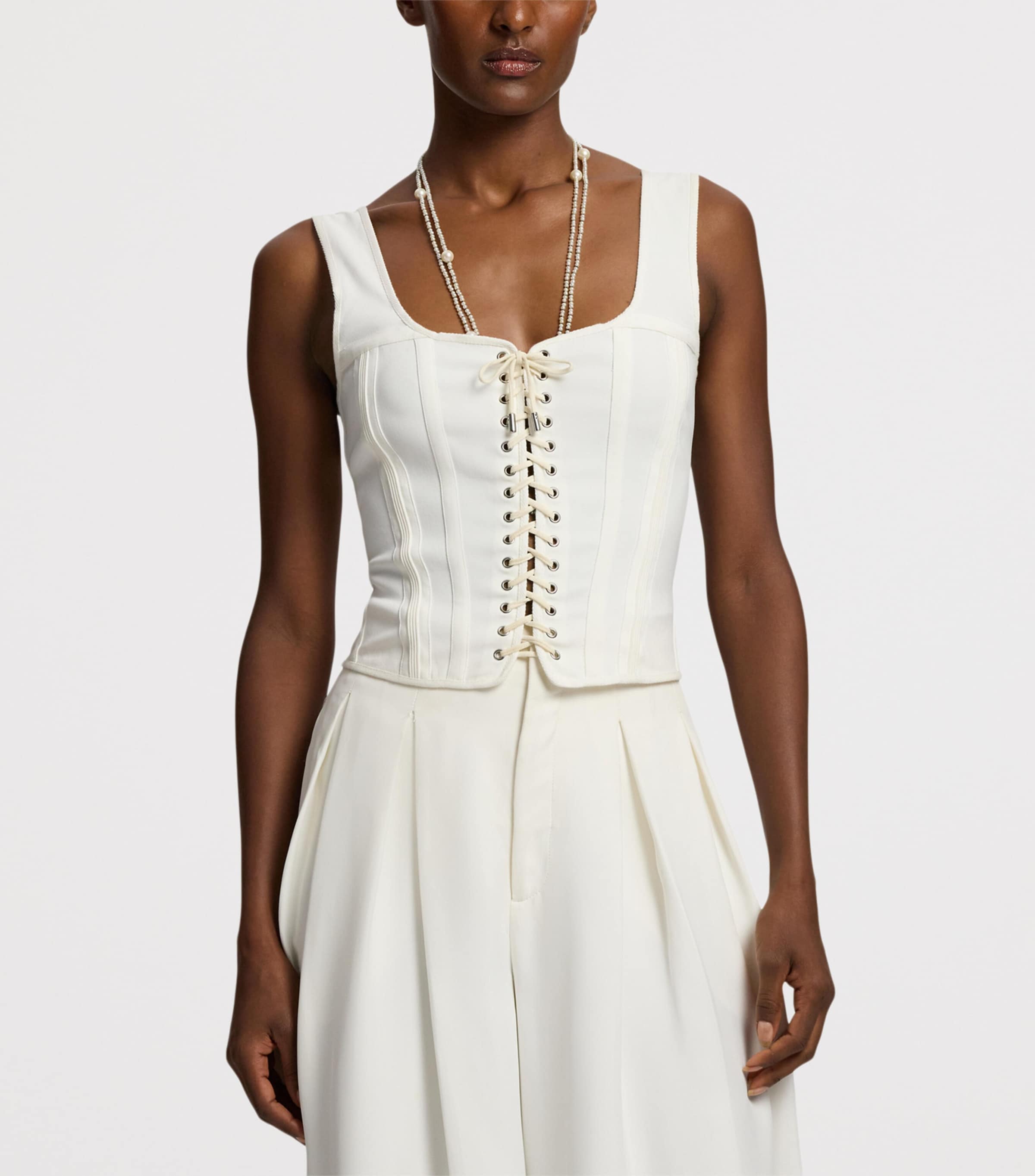 Cotton-Blend Kat Corset Top NATURAL-101 Image 9