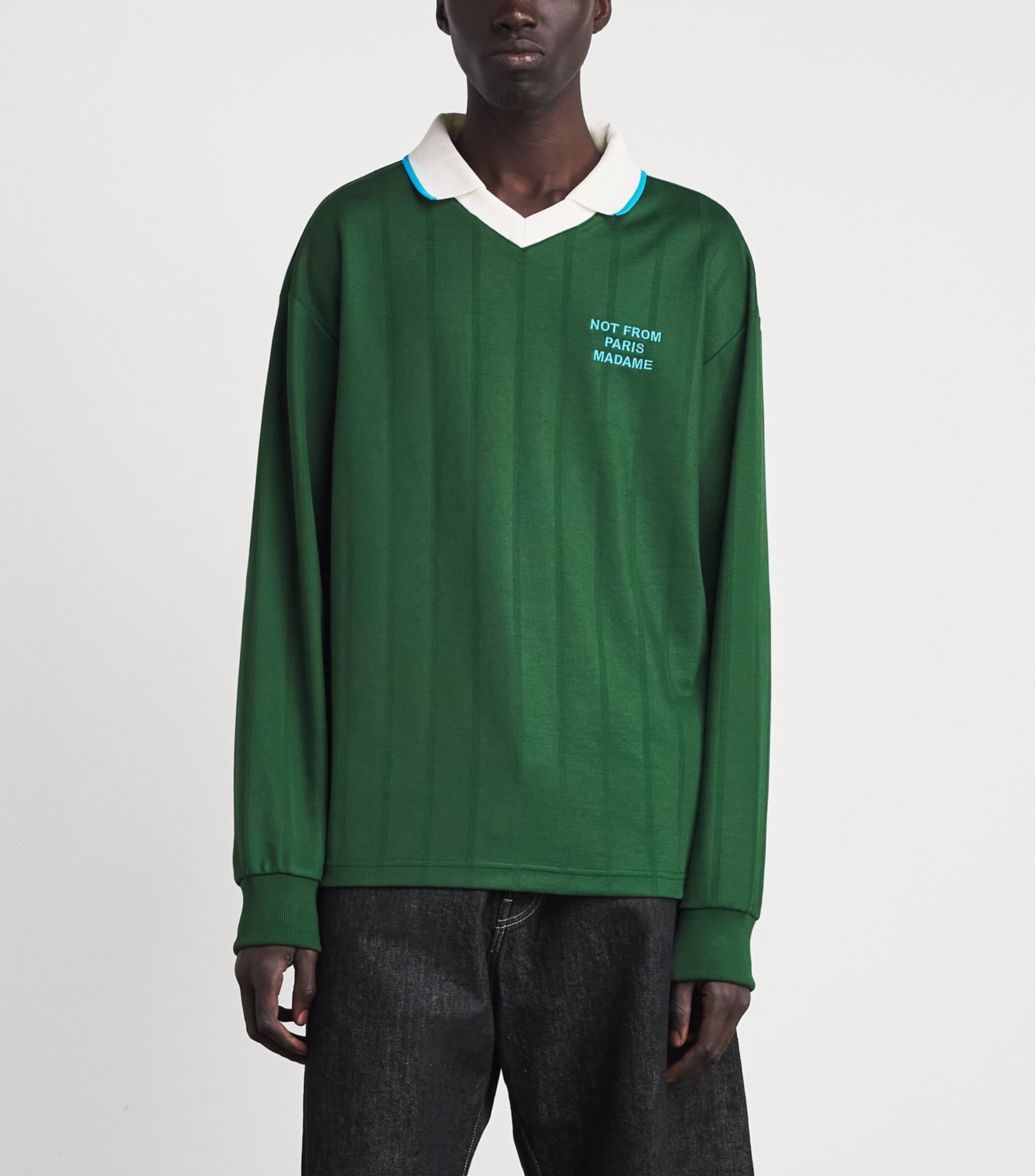 Drôle de Monsieur Mens Slogan Polo Shirt Eden Green Image 4
