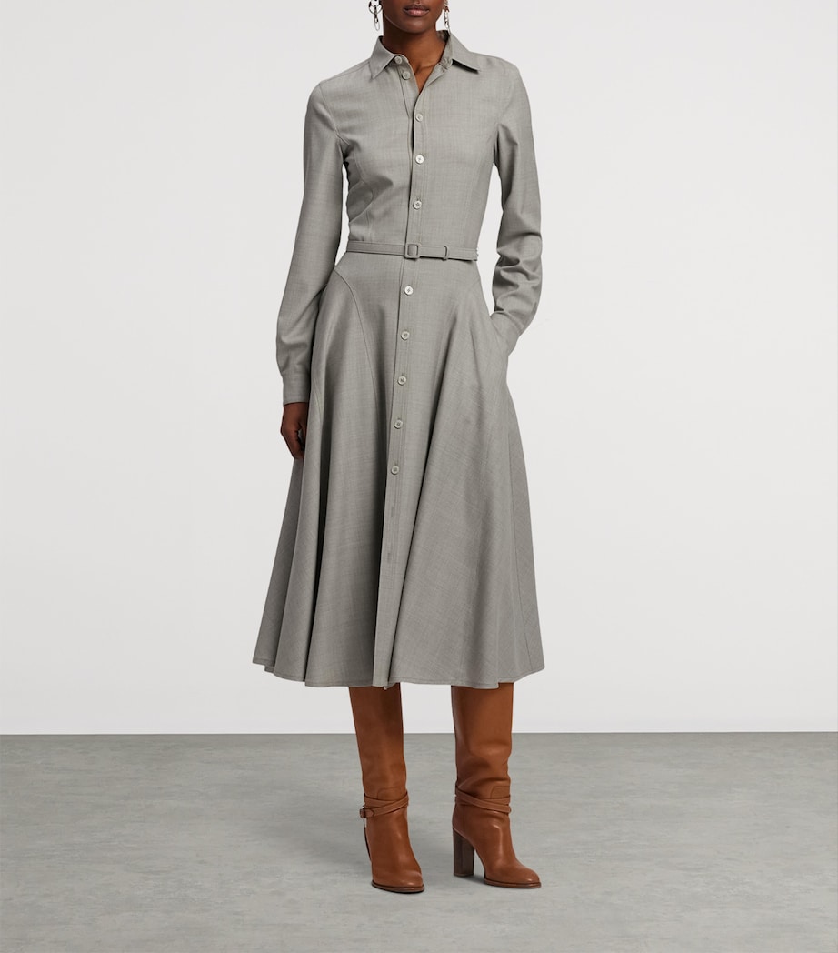Wool Belted Safford Midi Dress PEARL GREY MELANGE Image 9