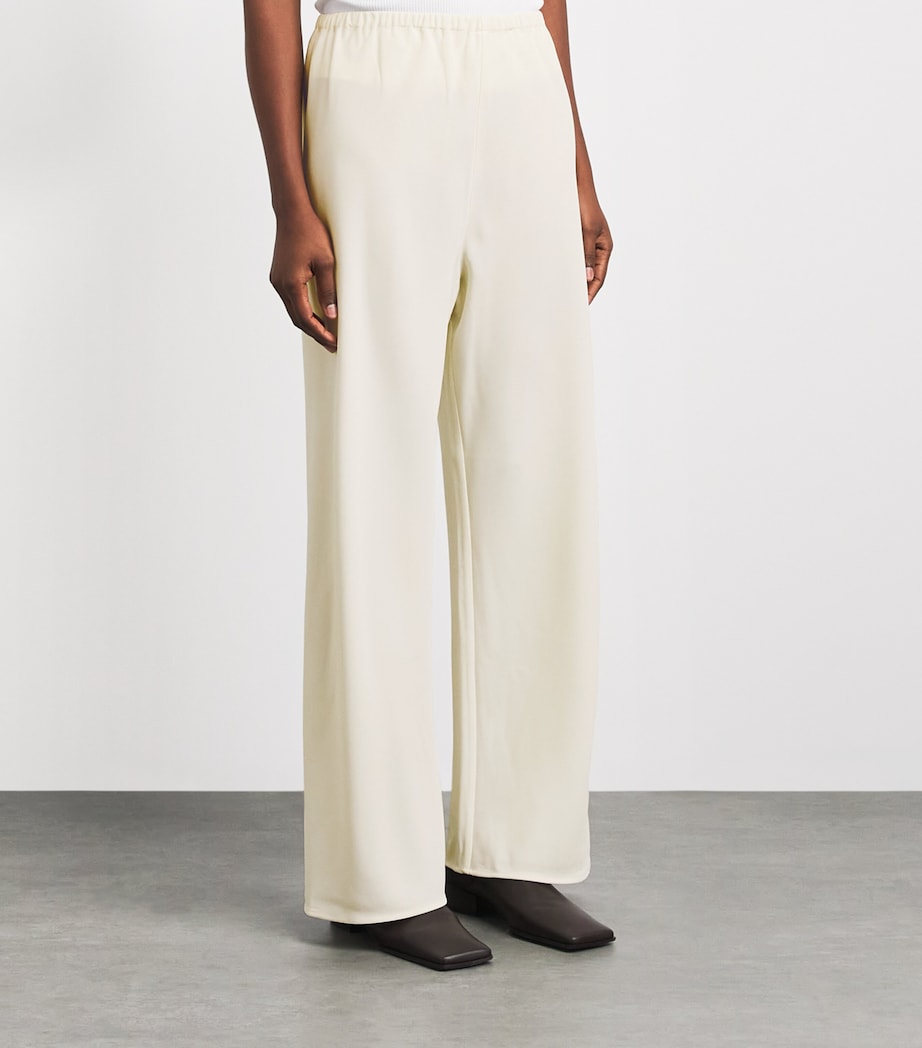 Almada Label Womens Satin Bea Wide-Leg Trousers Cream Image 4