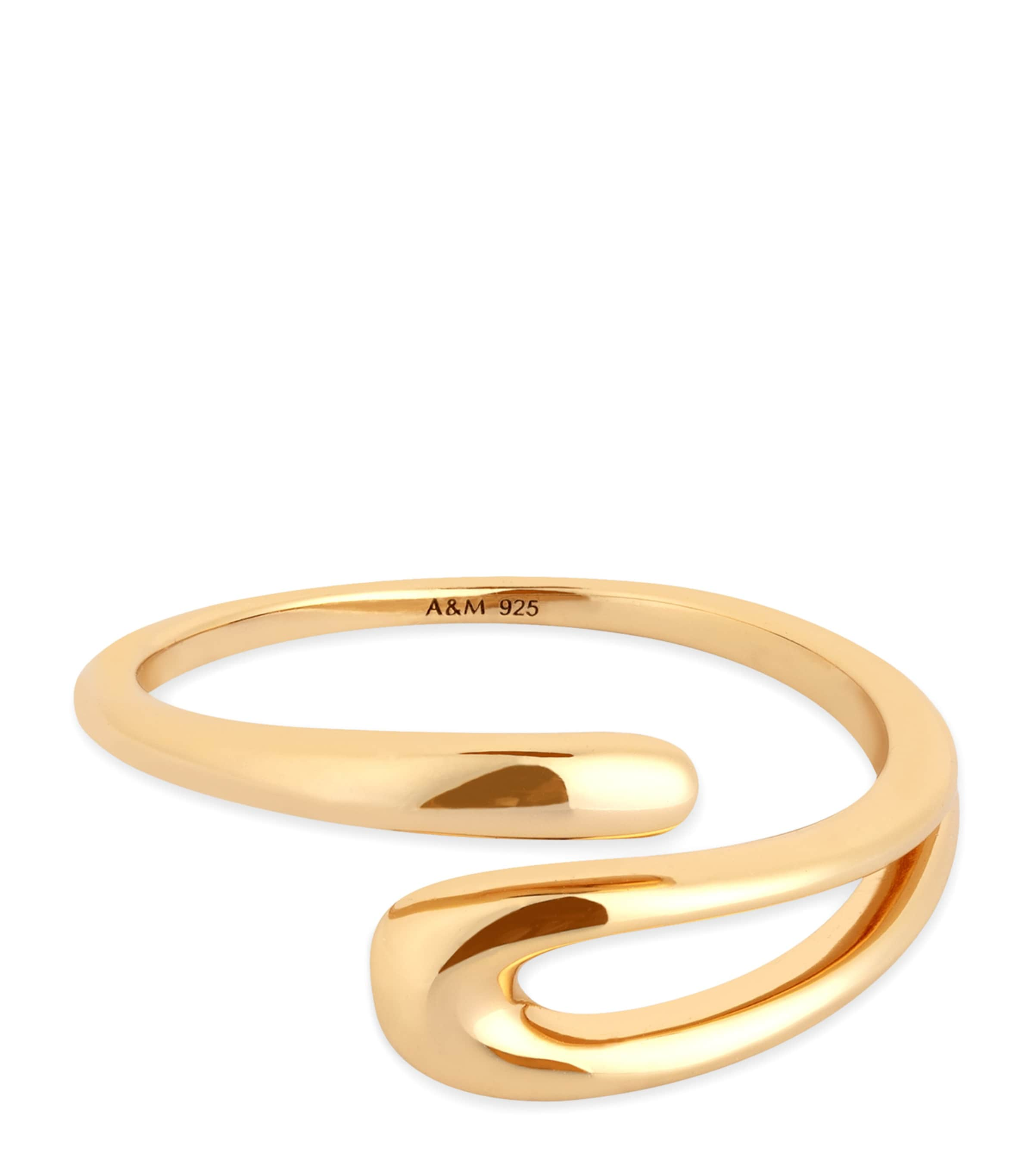 Shop Astrid & Miyu Yellow Gold-plated Molten Ring