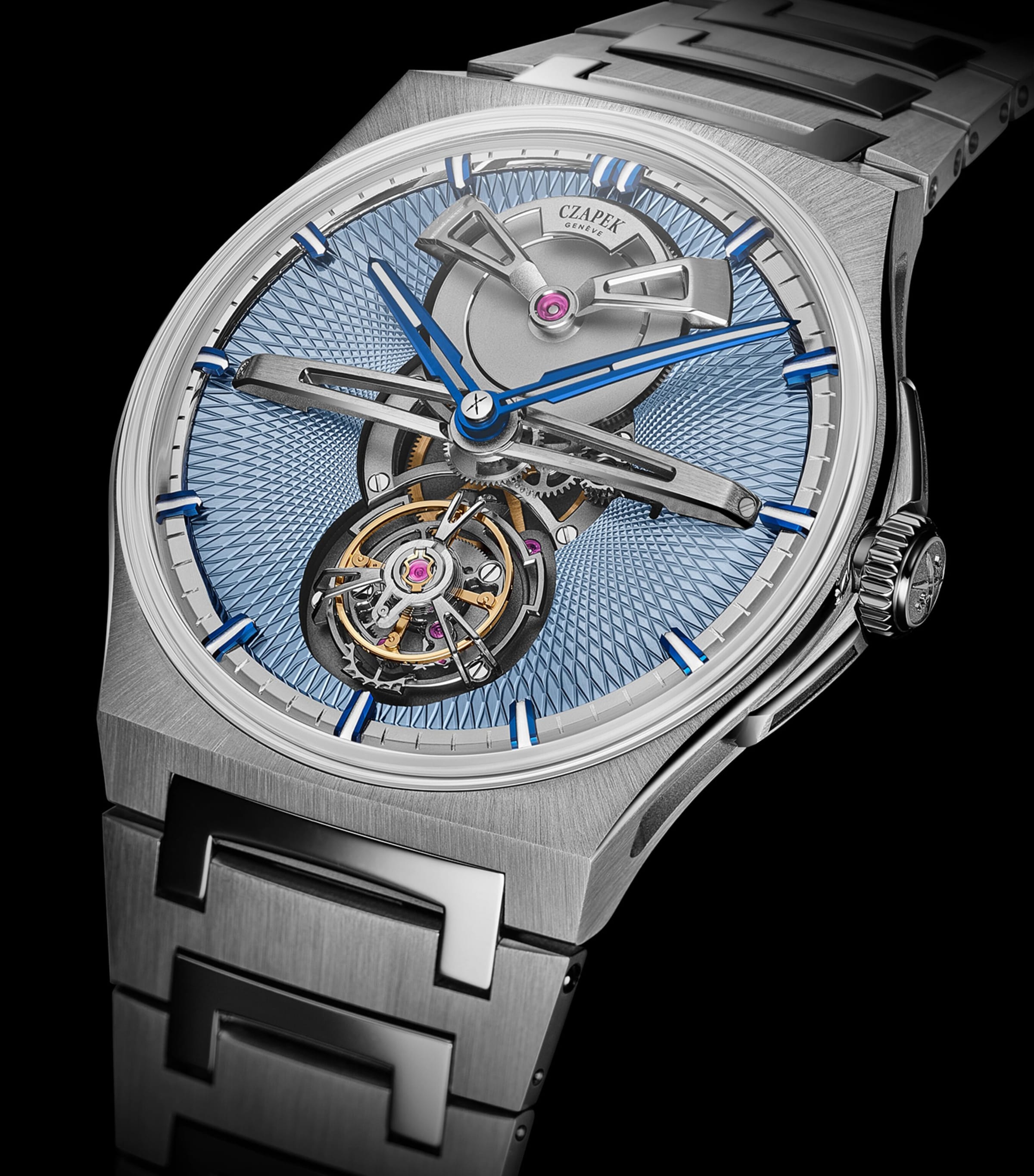 Czapek Stainless Steel Antarctique Tourbillon Watch 40mm Blue Image 4