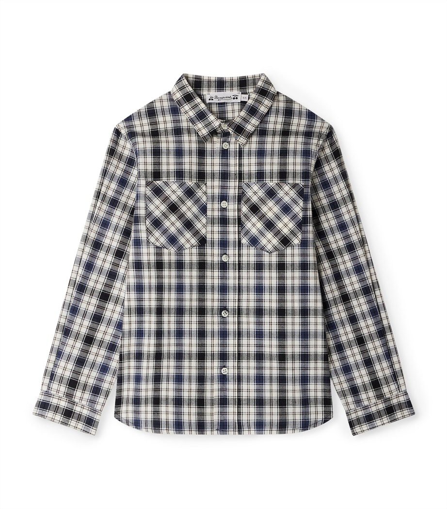 Organic Cotton Altman Check Shirt (10-14 Years) INDIGO Image 1