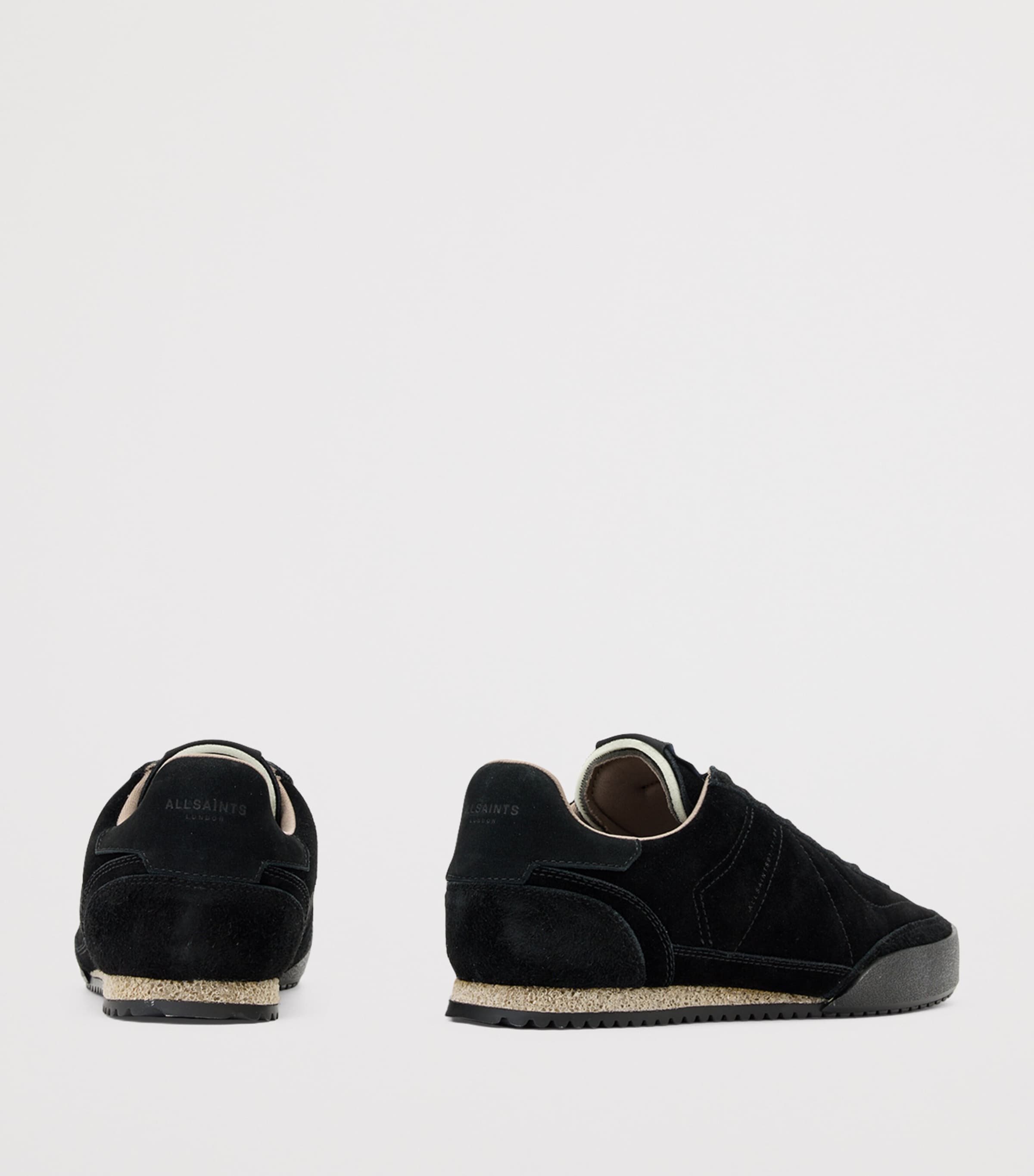 Leather and Suede Harri Low-Top Sneakers BLACK Image 3