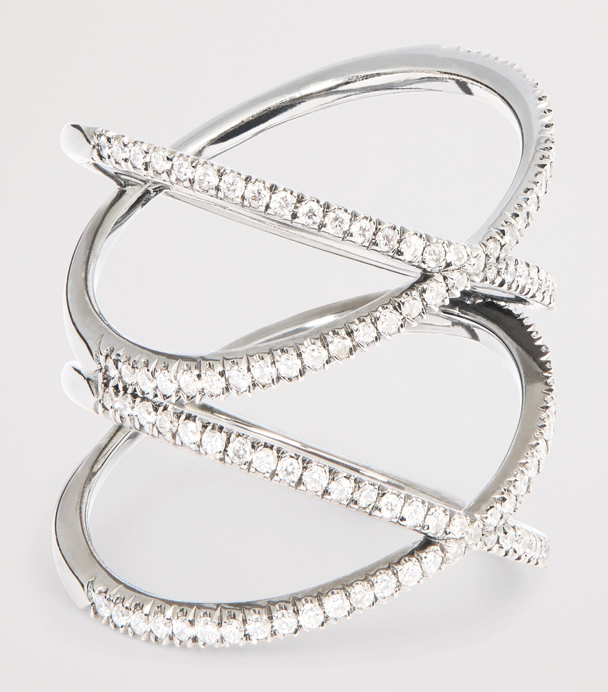 Blackened White Gold and Diamond XX Ring BLACK GOLD Image 4