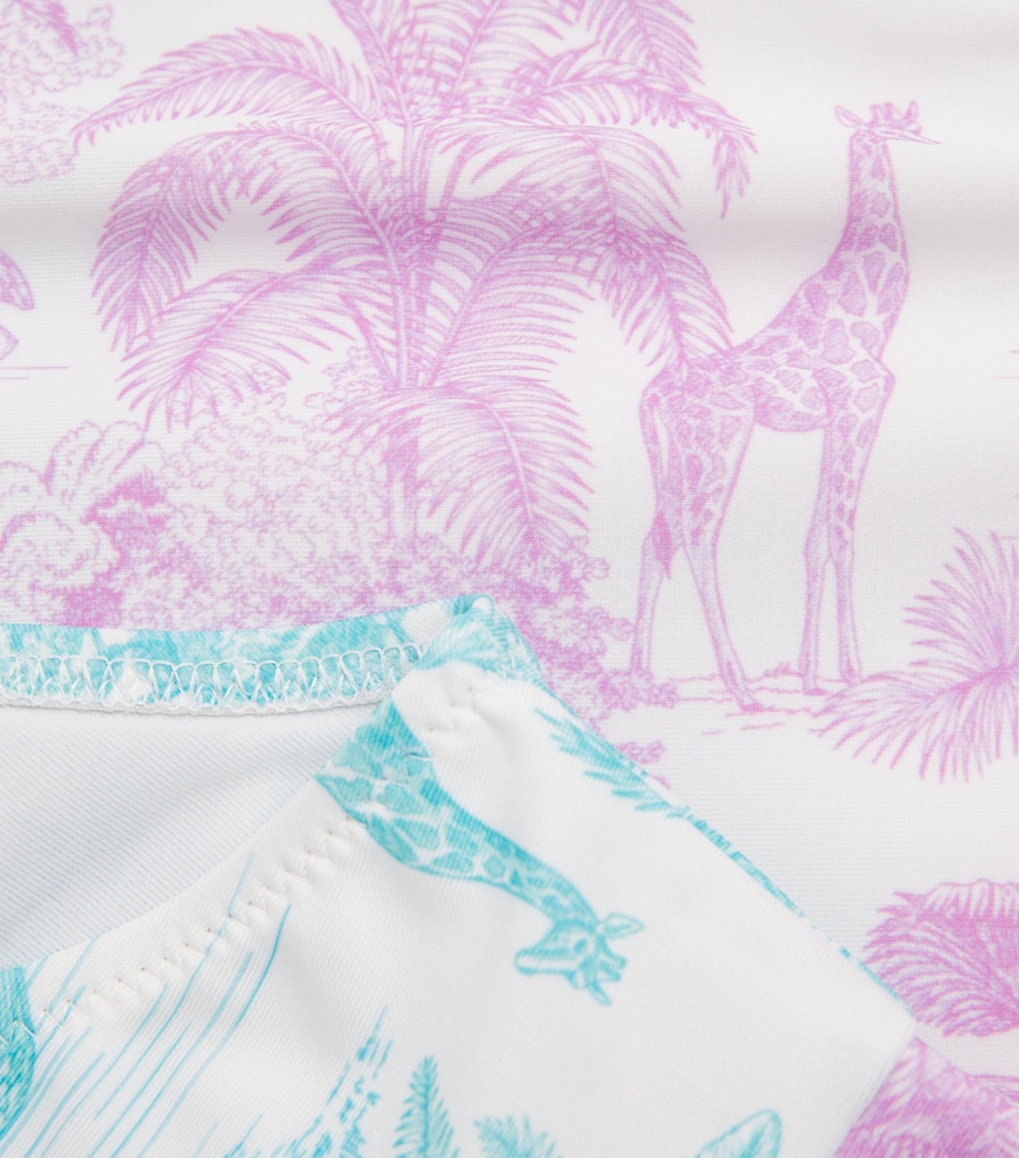 Printed Collared Swimsuit (2-12 Years) JUNGLE LILLAC Image 3