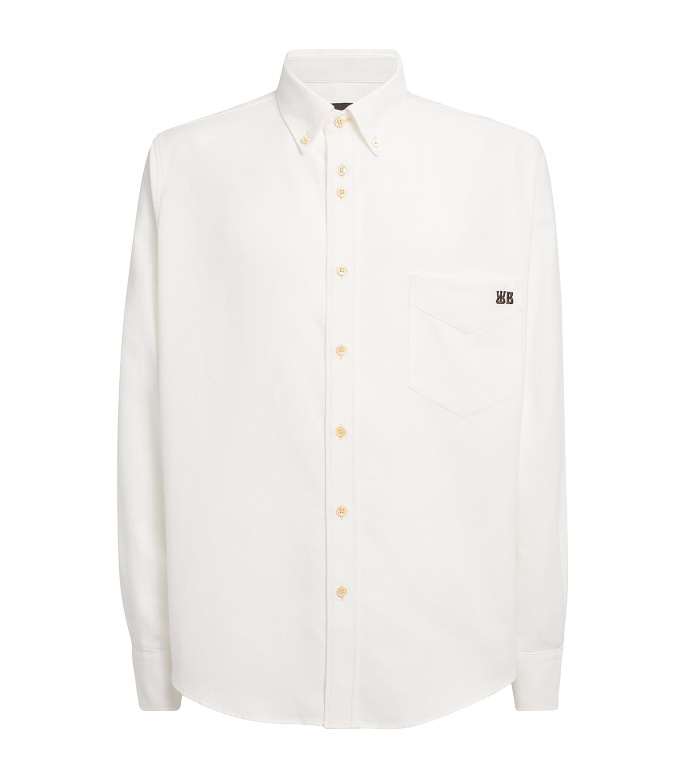 Wales Bonner Mens Cotton Embroidered Isaac Shirt White Image 1