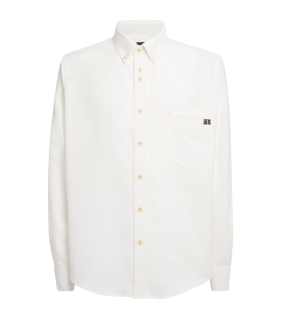 Wales Bonner Mens Cotton Embroidered Isaac Shirt White Image 1