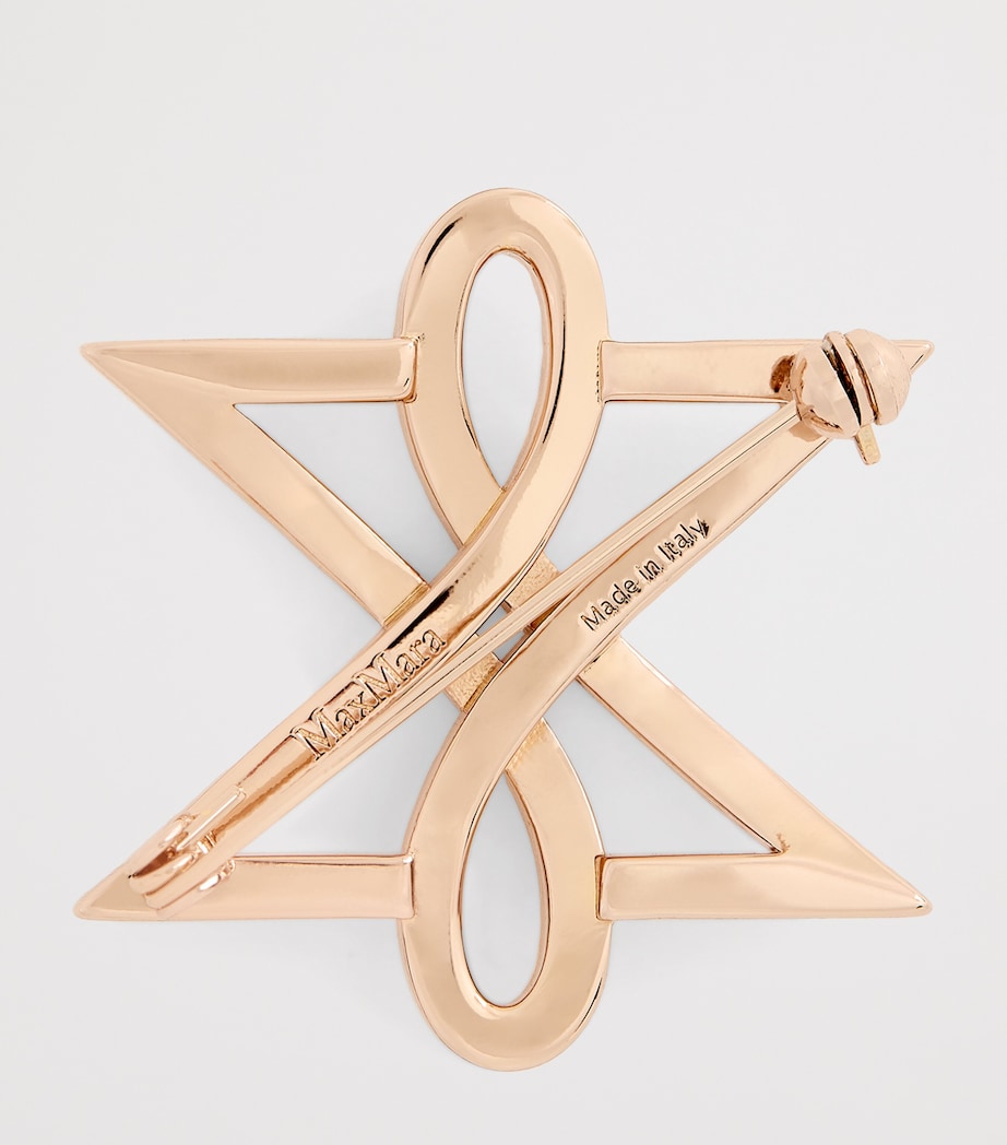 Crystal-Embellished Monogram Papillon Brooch BRONZE Image 3