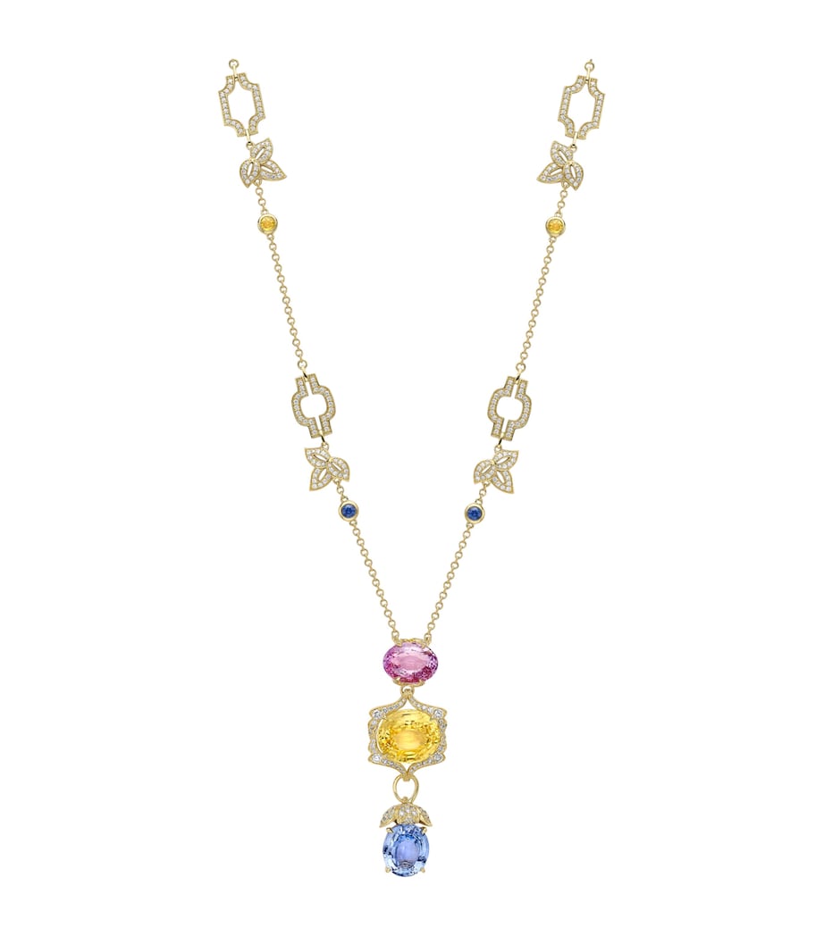 Boodles Yellow Gold, Diamond and Sapphire The Palace Collection Queen Anne's Mural Pendant Yellow Image 1