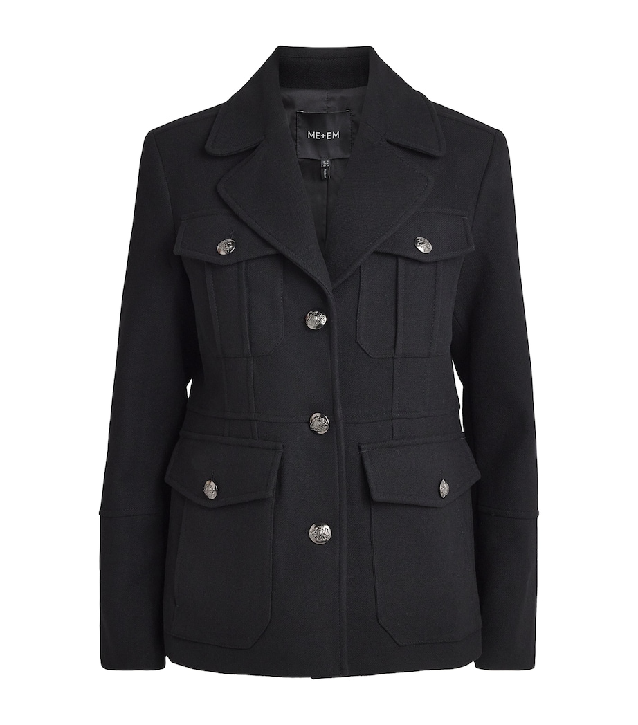 Wool-Blend Four-Pocket Jacket BLACK Image 1
