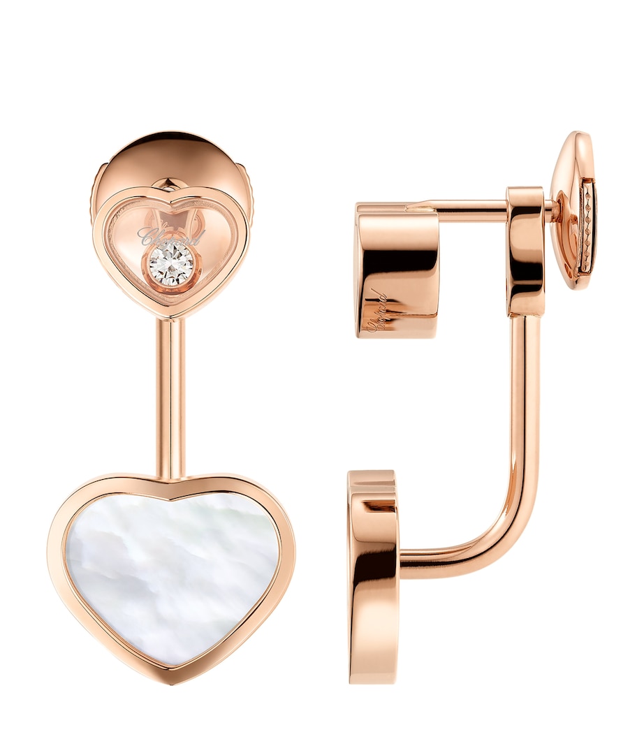 Rose Gold, Diamond and Mother-of-Pearl Happy Hearts Earrings 18K ROSE GOLD Image 3