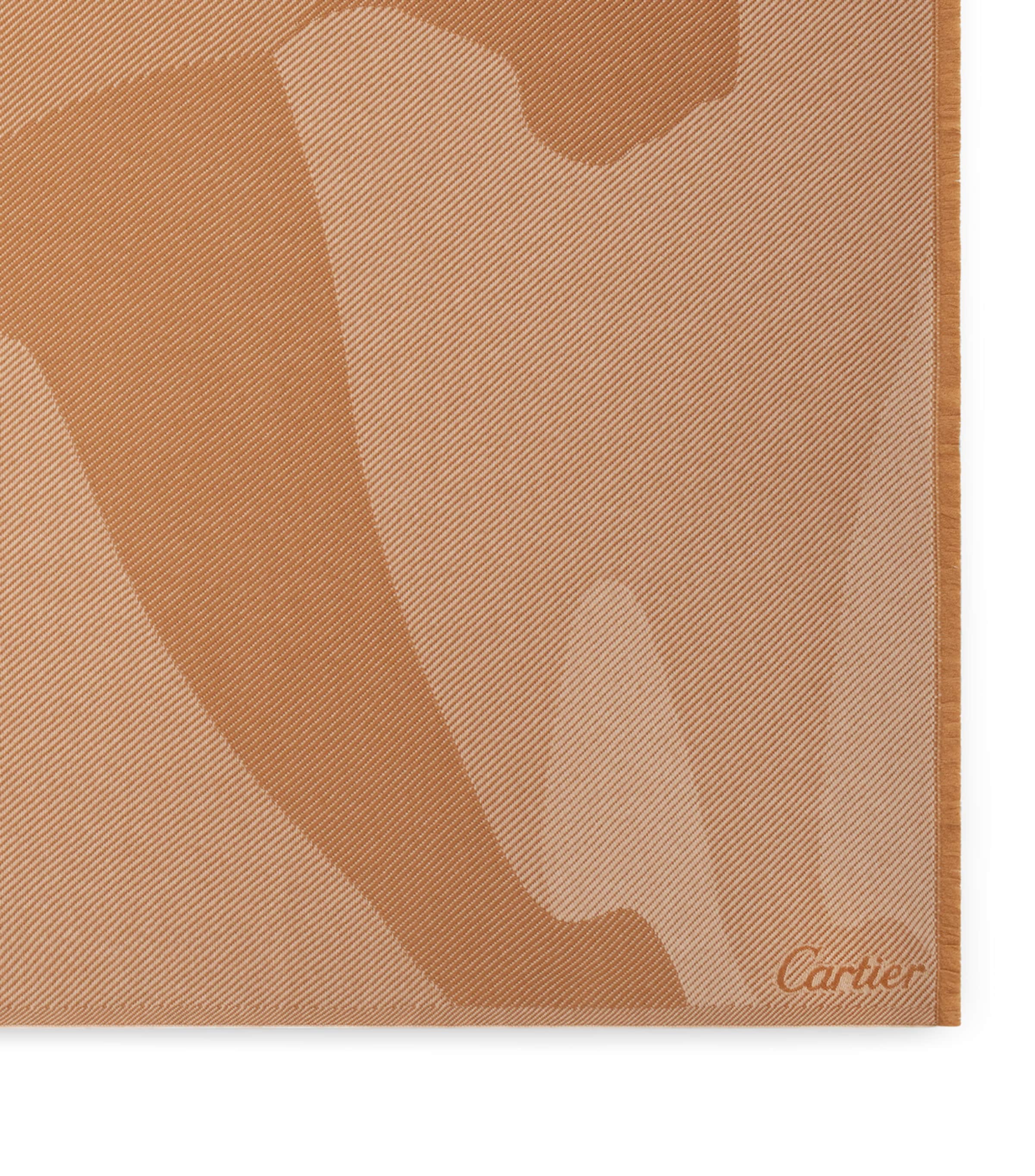 Cartier Wool-Cashmere Panthère de Cartier Blanket (190cm x 140cm) Ochre Image 4