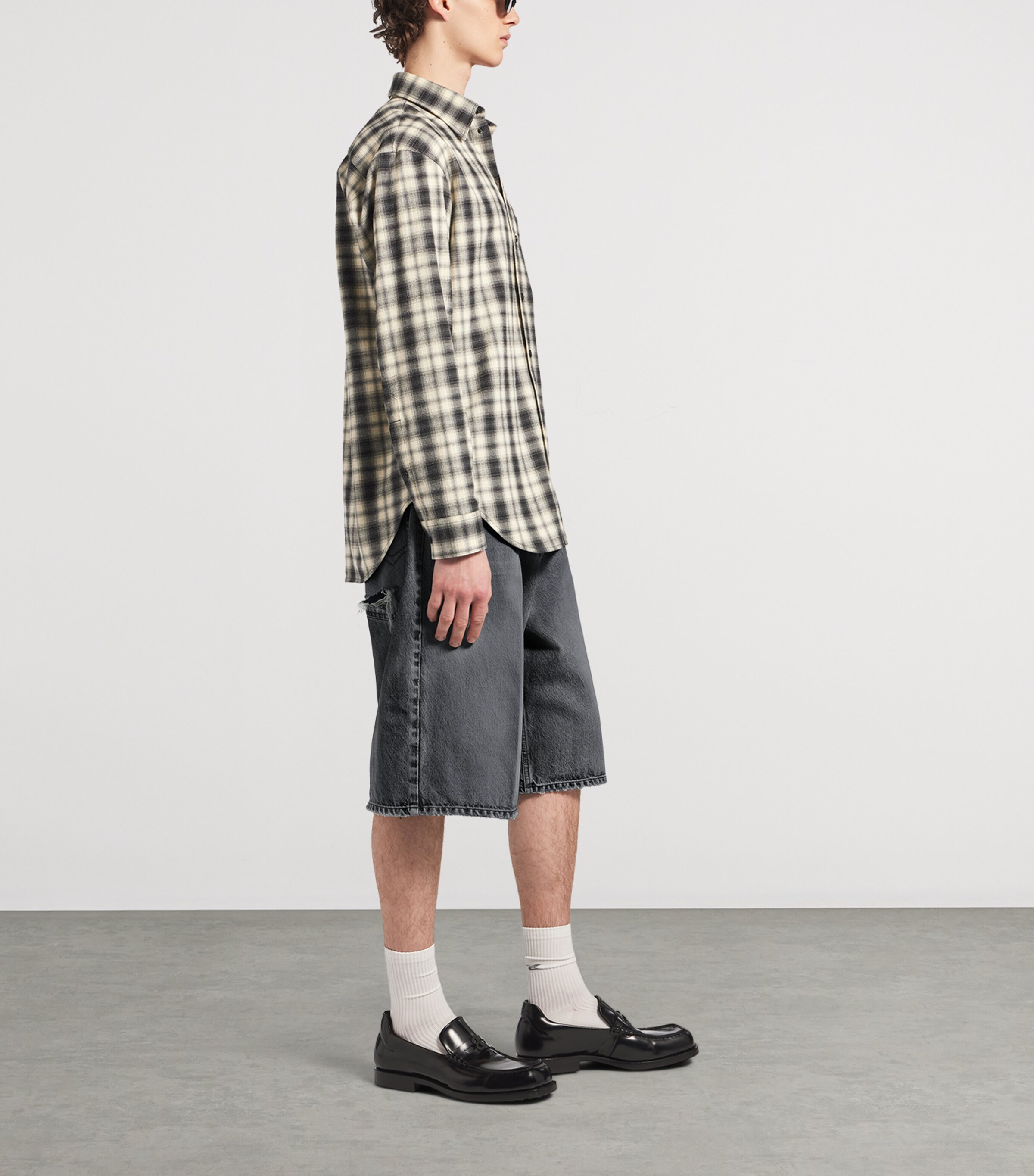 Balenciaga Mens Cotton Plaid Shirt Image 4