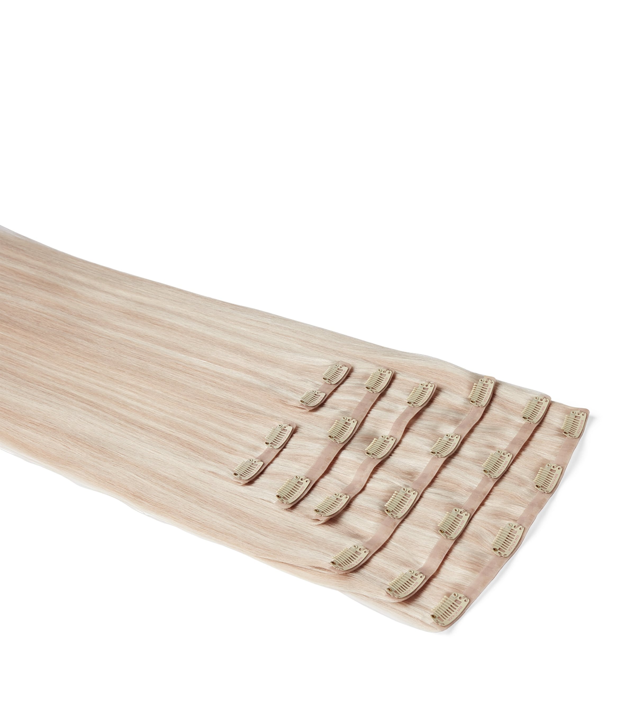 Beauty Works x Huda BARELY THERE Clip-In Hair Extensions Set (18") CHAMPAGNE BLONDE Image 1