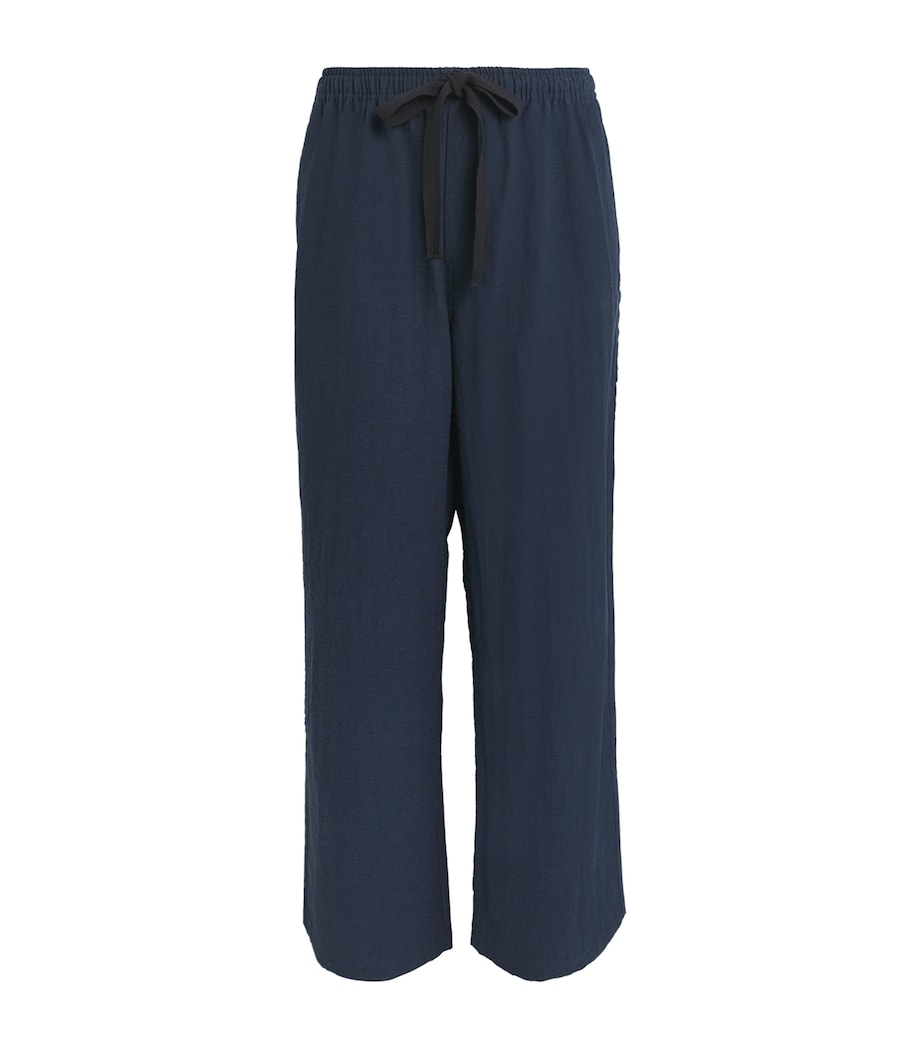 Wide-Leg Drawstring Trousers NAVY Image 1