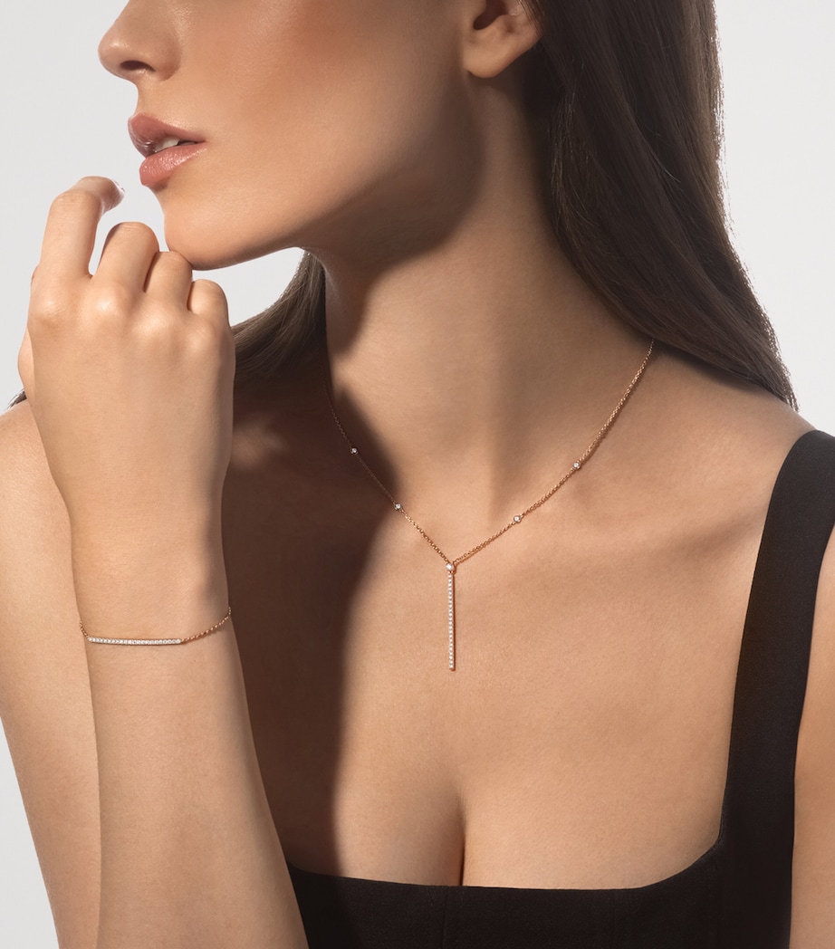 Messika Gatsby Pink Gold and Diamond Pavé Chain Necklace (0.38ct) Pink Gold Image 2
