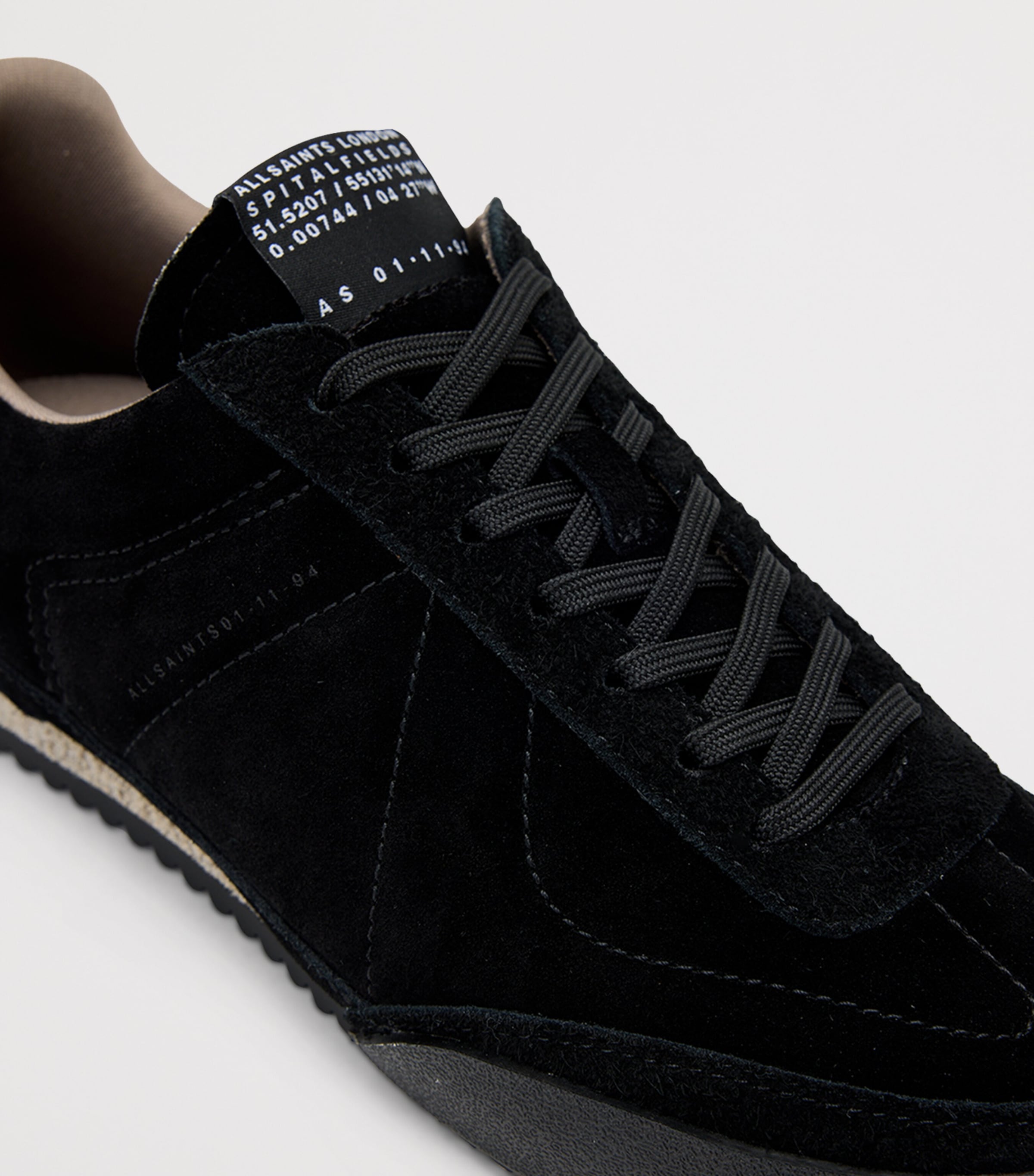 Leather and Suede Harri Low-Top Sneakers BLACK Image 5